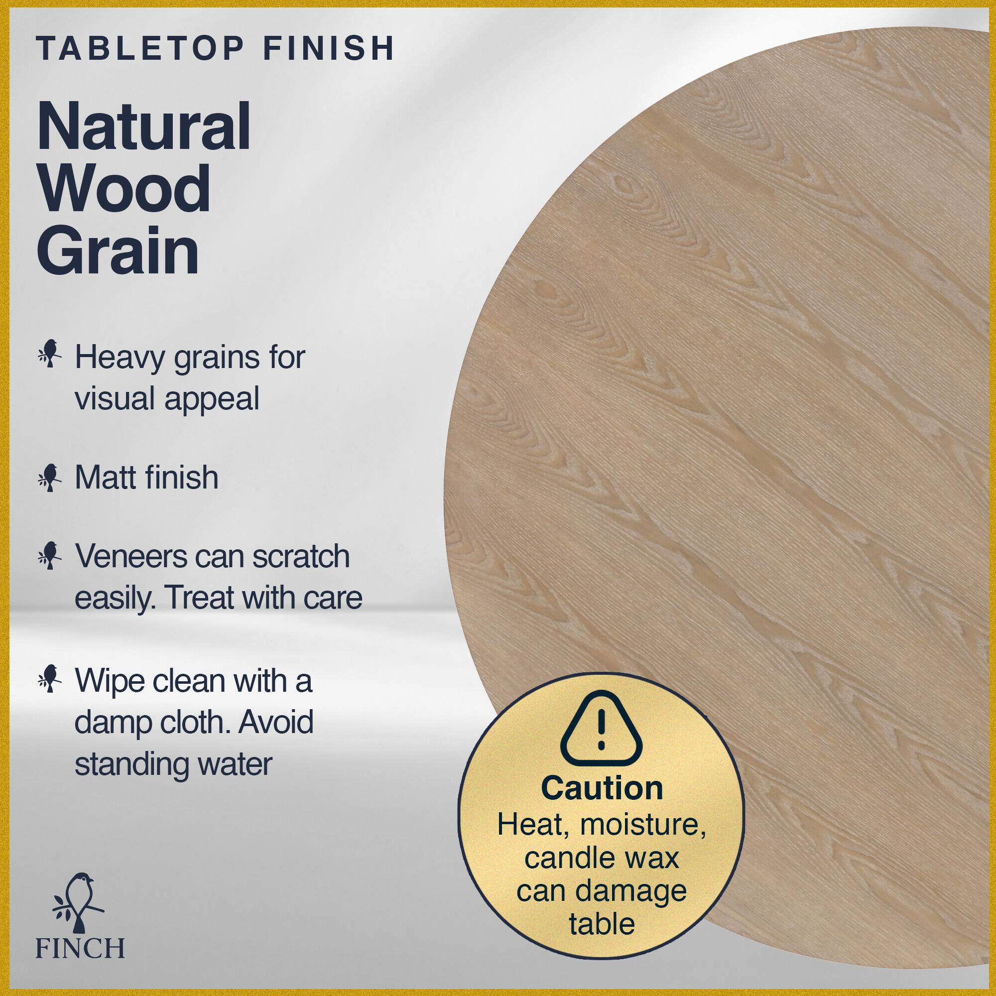 Alt View 12. Finch - Alfred Round Modern Farmhouse Rubberwood Table - Rustic Beige.