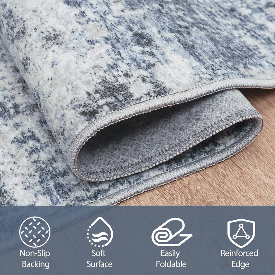 Reinforced Backing Rug PARKER SLATER Area Rugs Living Room Rug Washable Abstract Large Dining ...