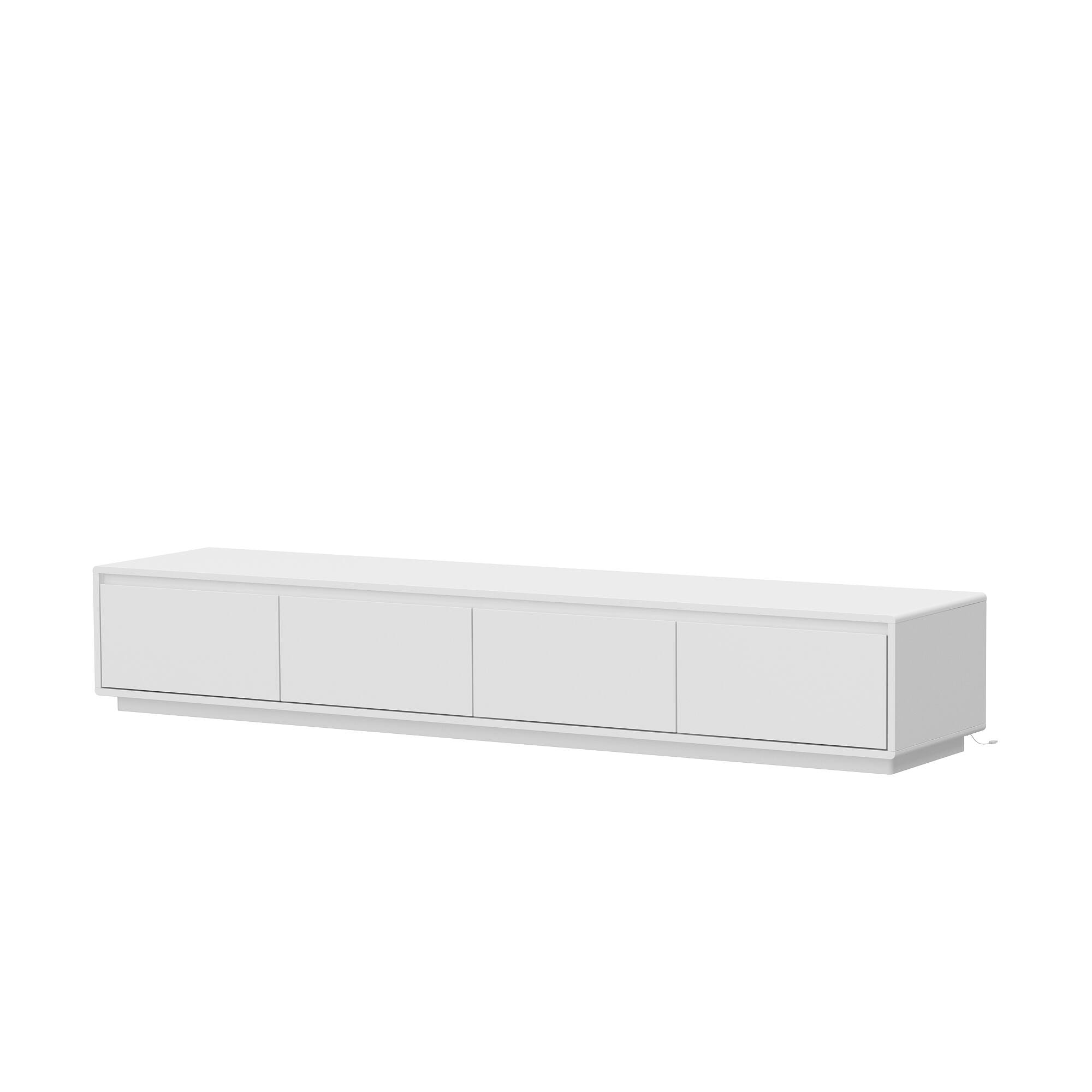Angle. FUFU&GAGA - FUFU&GAGA High - Gloss TV Stand with Adjustable LED Lights - Fits 70" TVs, Ample Storage - White.