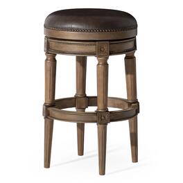 Maven Lane - 31" Pullman Backless Bar Stool In with Vegan Leather - Walnut