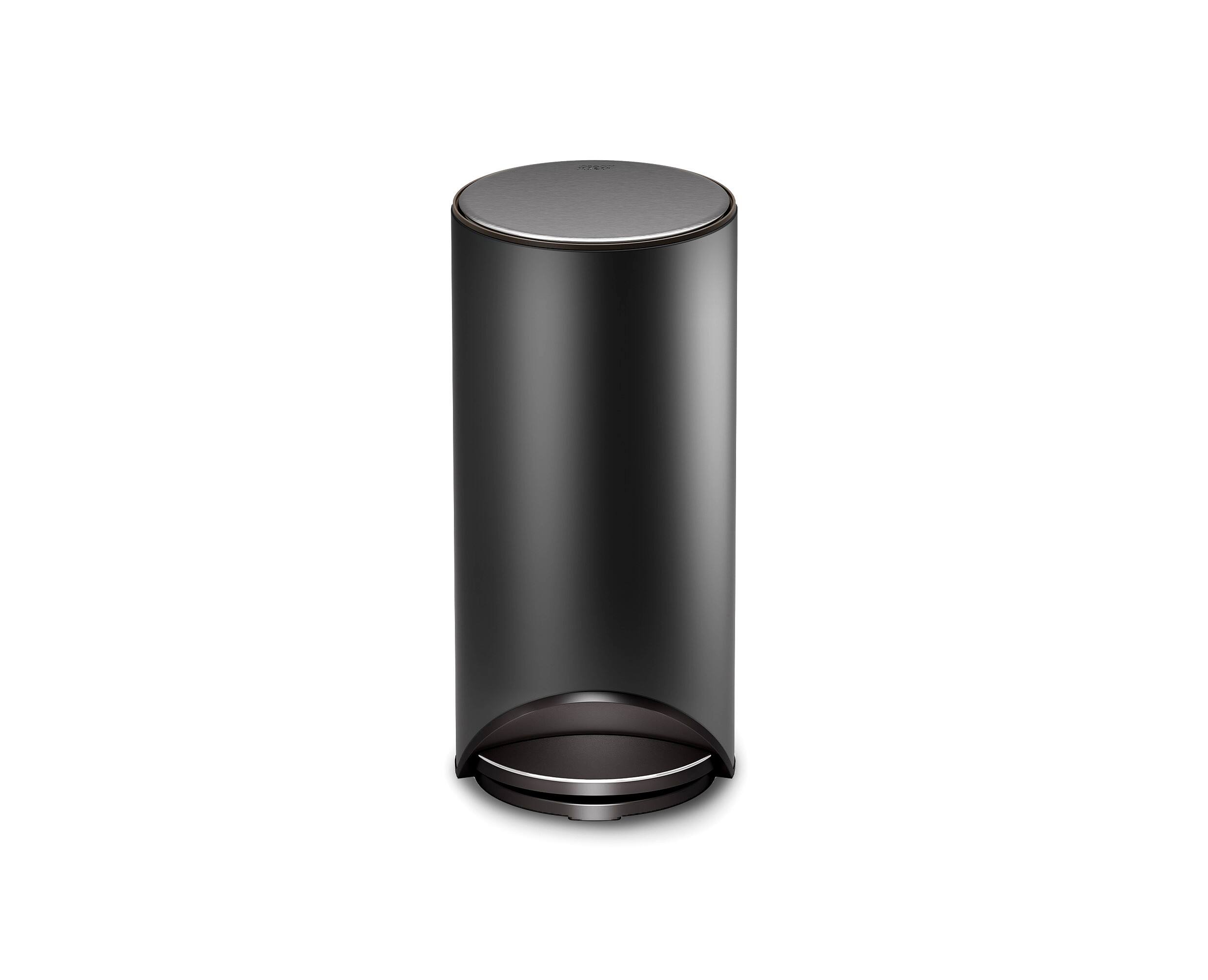 Front. Joseph Joseph - Arc 30-liter Easy-push Pedal Trash Can - Carbon Black.