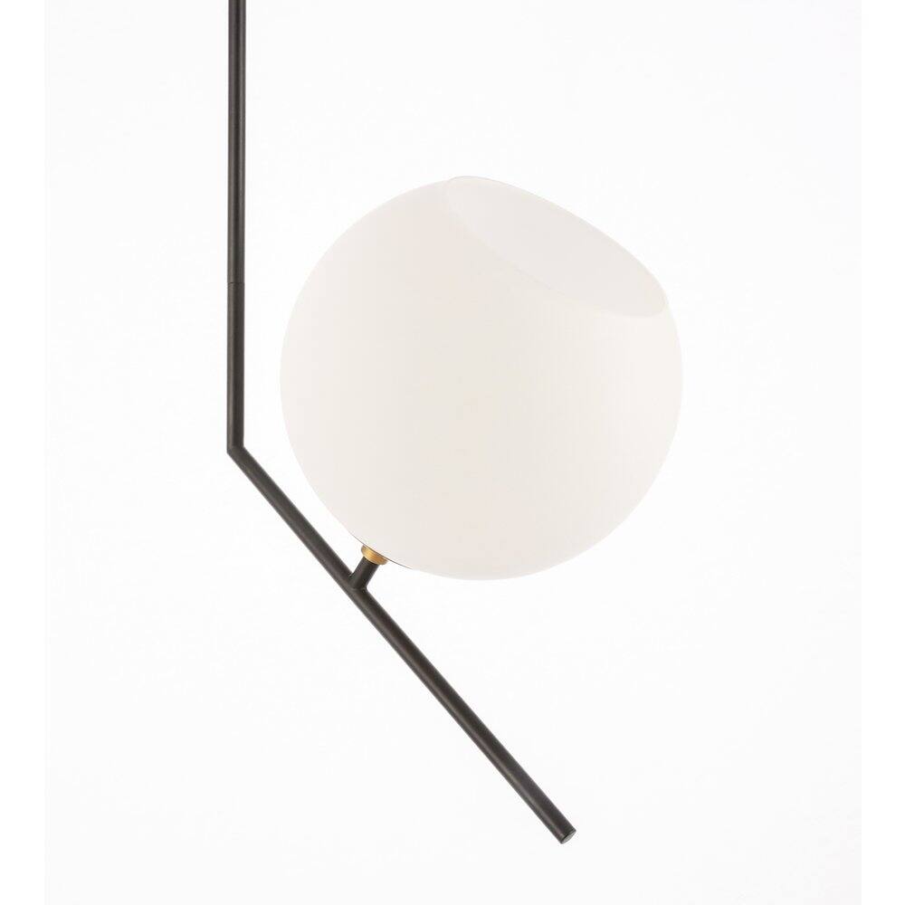 Alt View 2. Living District - Ryland 1 Light Black And Brass And Frosted White Glass Pendant - Black And Brass And Frosted White Glass.