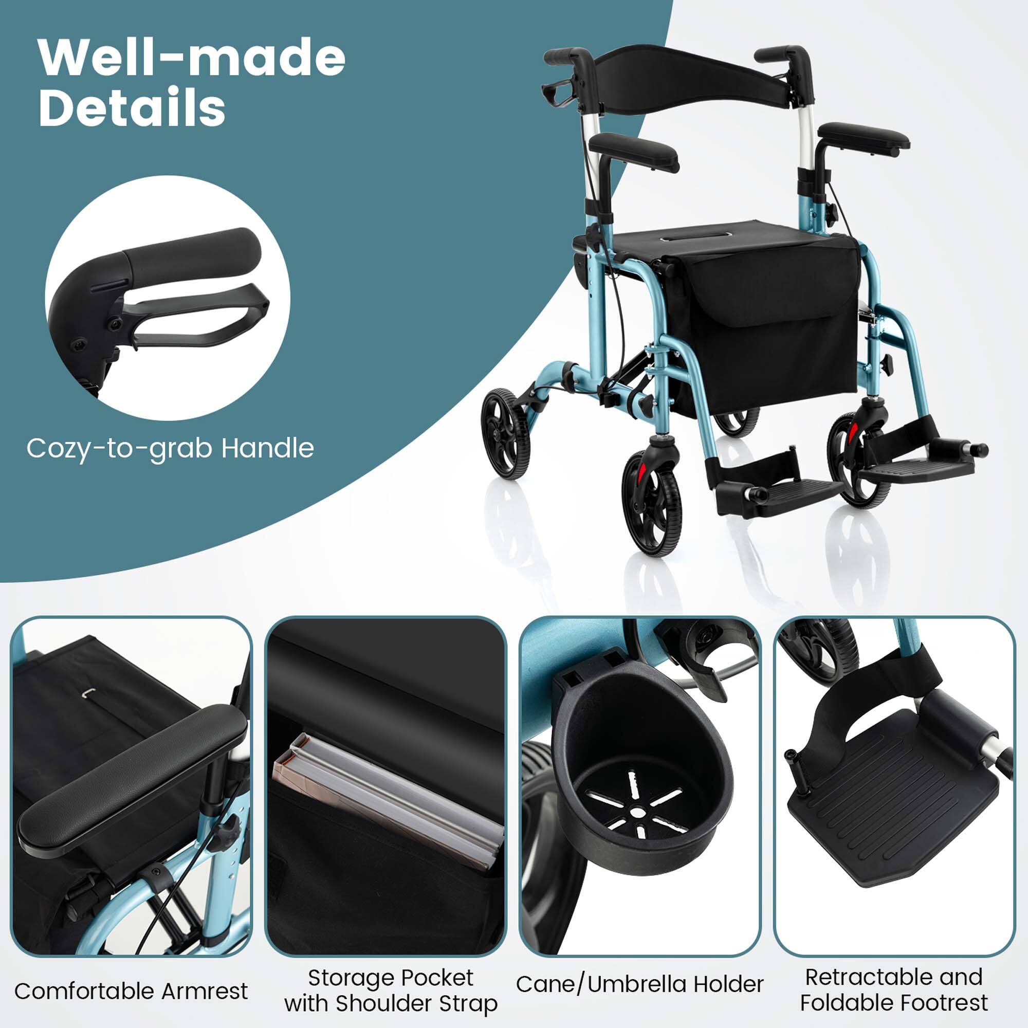 Well-made Details
Cozy-to-grab Handle
Storage Pocket
Cane/Umbrella Holder
Retractable and Foldable Footrest
Comfortable Armrest with Shoulder Strap
