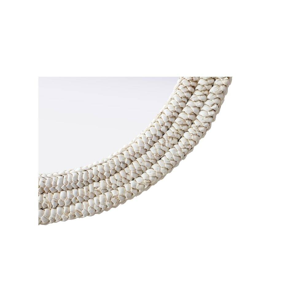 Back. Elegant Decor - Round Cornhusk Mirror 30x30 in Linen White - Linen White.