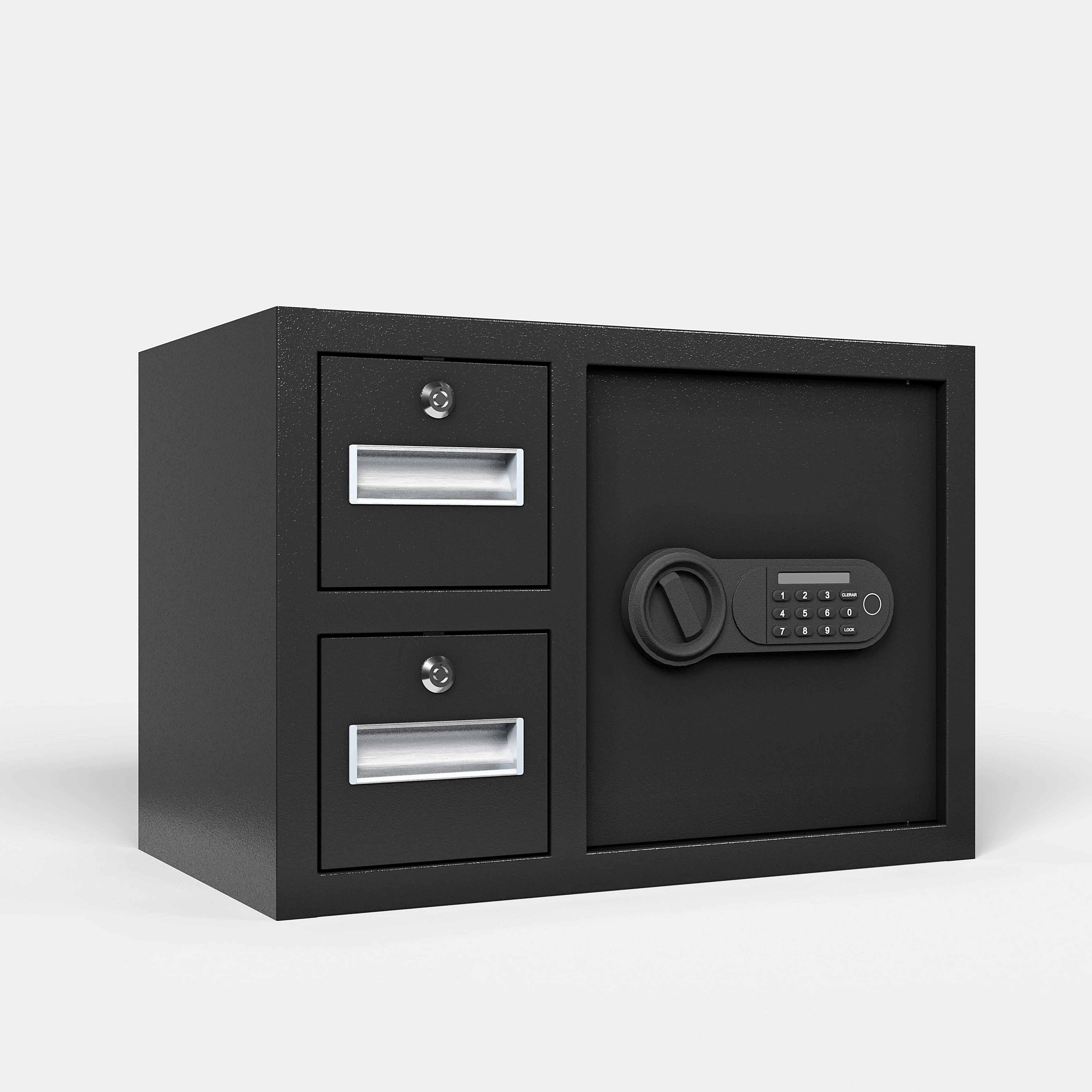 Front. Lycvki - Steel Security Safe with Electronic Keypad Lock for Cash Jewelry and Documents.