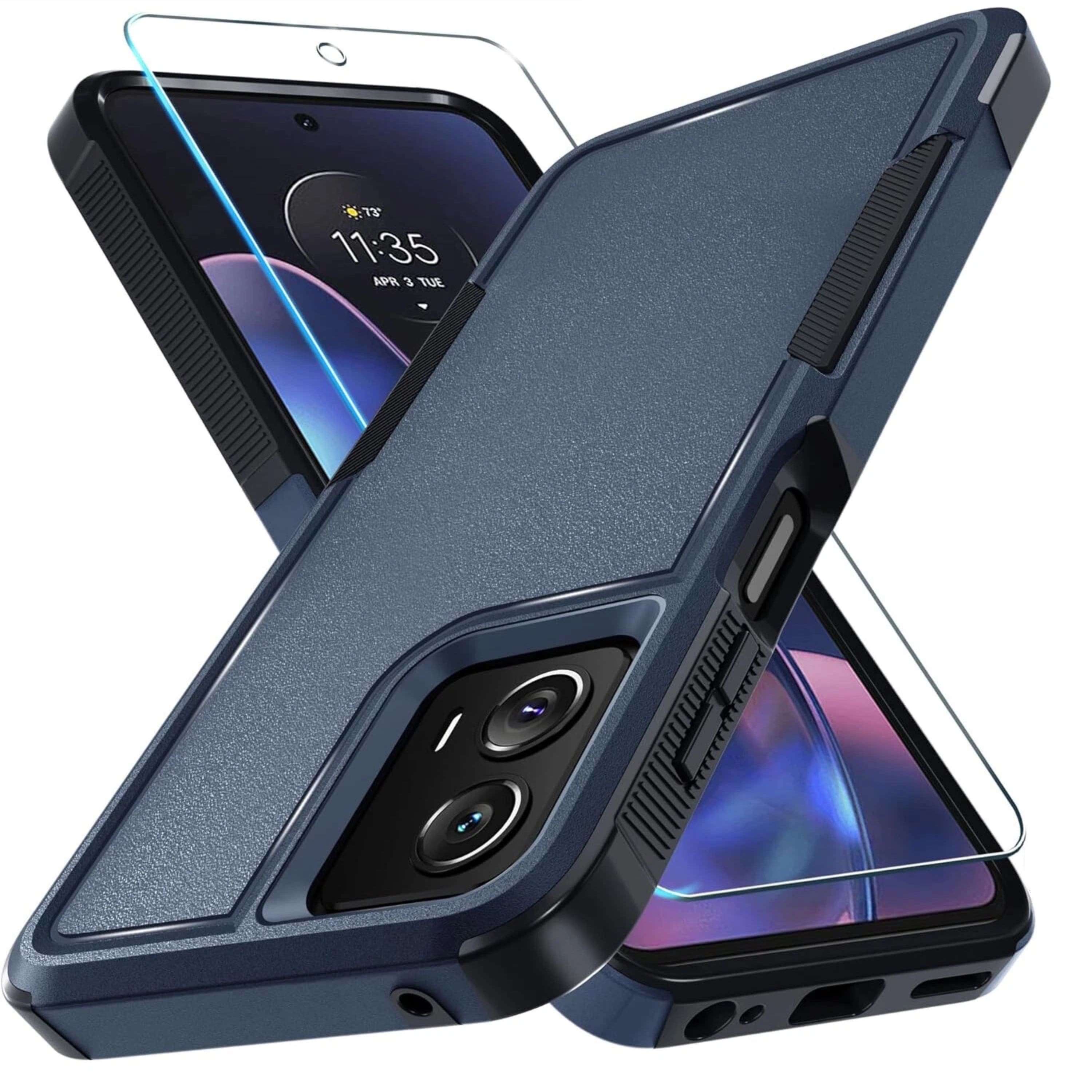 Kitcheniva - Rugged Protective Phone Cover For Motorola Moto G Play 2023 Case Only Navy - Blue