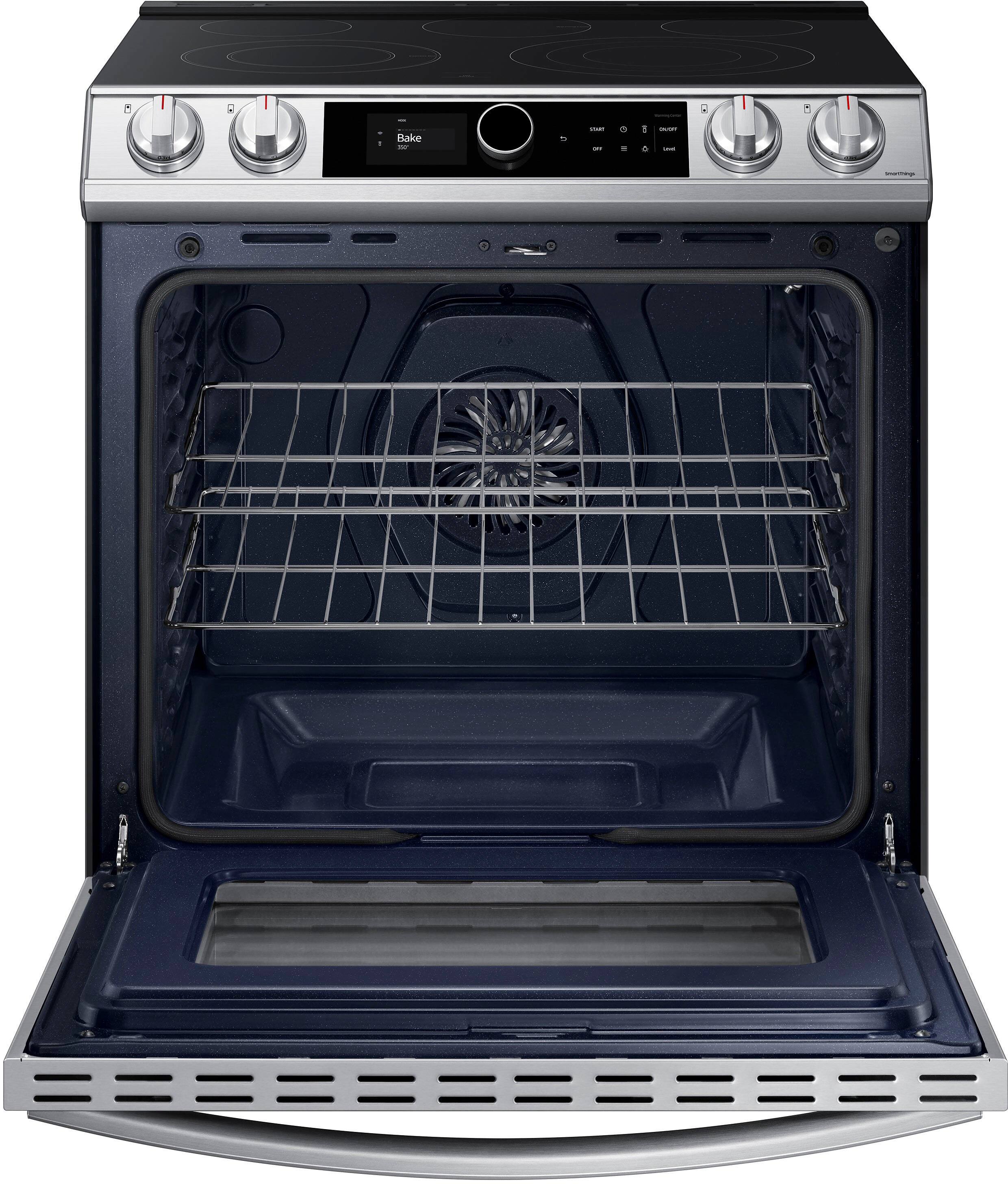 Alt View 12. Samsung - 6.3 cu. ft. Front Control Slide-in Electric Range with Smart Dial, Air Fry & Wi-Fi - Stainless Steel.