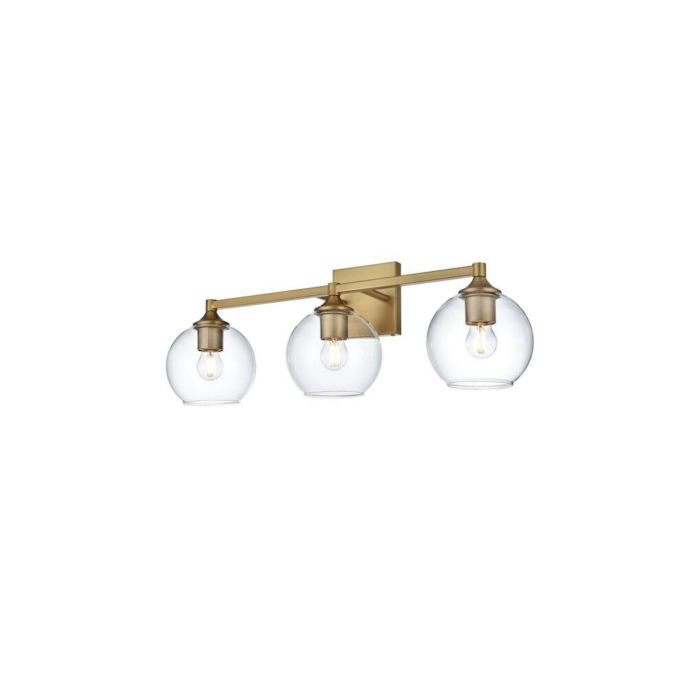 Left. Living District - Eero 25 inch Wall Sconce in Satin Gold - Satin Gold And Clear.