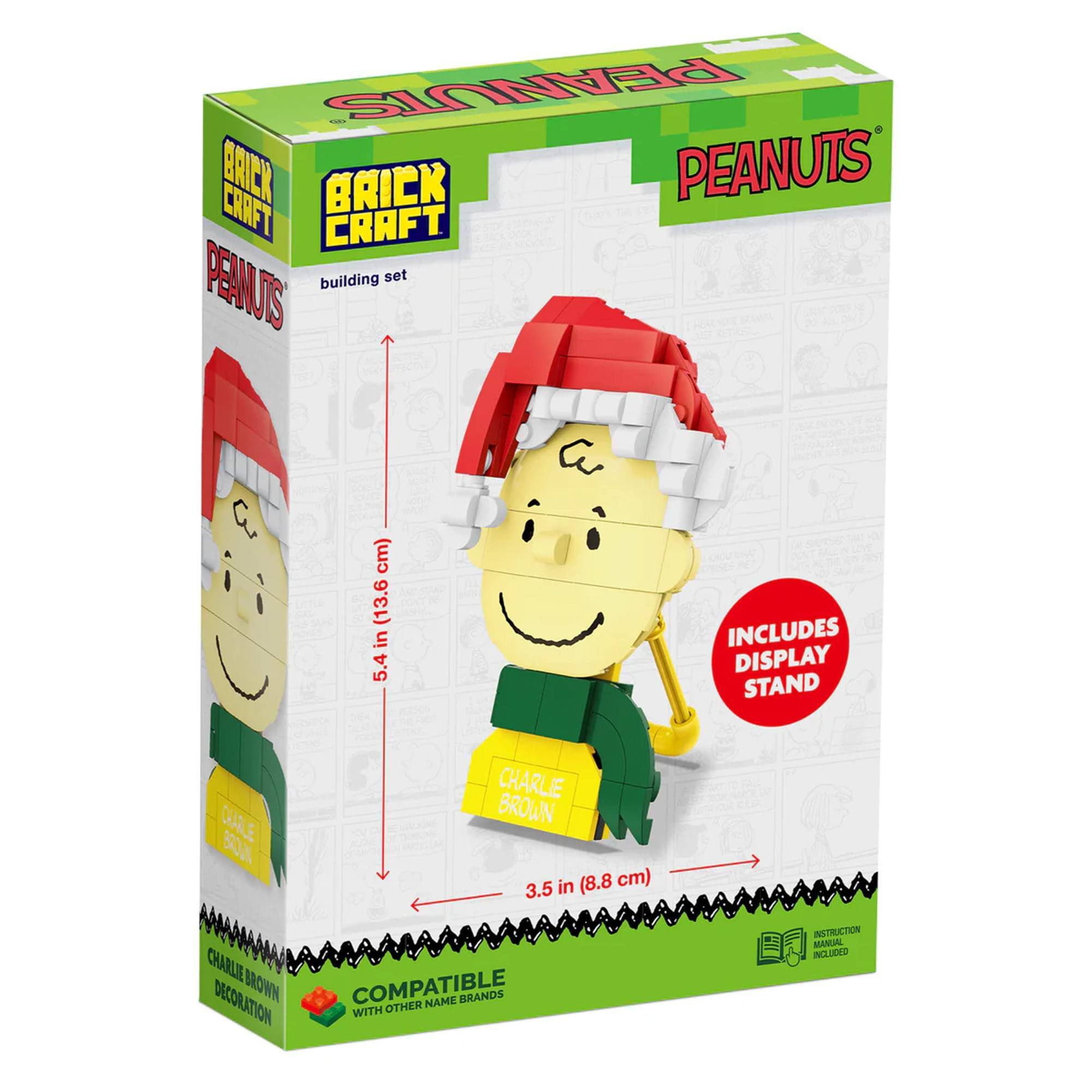 PGANUIS adds BRIEK BRICK PEANUTS CRAFT building set (13.6 in 5.4 cm) INCLUDES DISPLAY STAND CHARLIE BROWN 3.5 in (8.8 cm) CHARLIE BROWN DECORATION COMPATIBLE WITH OTHER NAME BRANDS INSTRUCTION INCLUDED