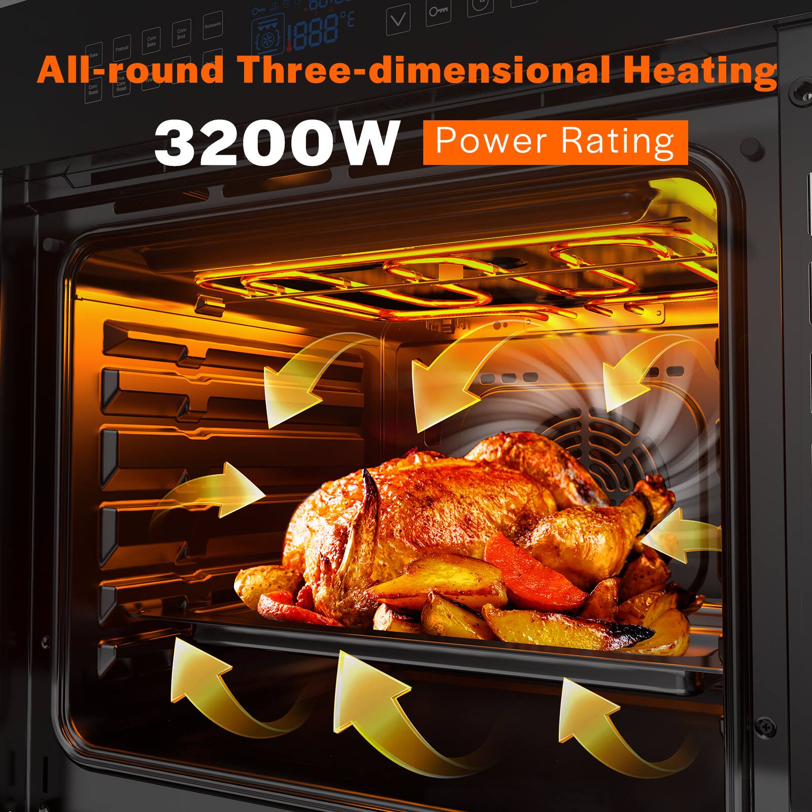 All-round Three-dimensional Heating 3200W Power Rating