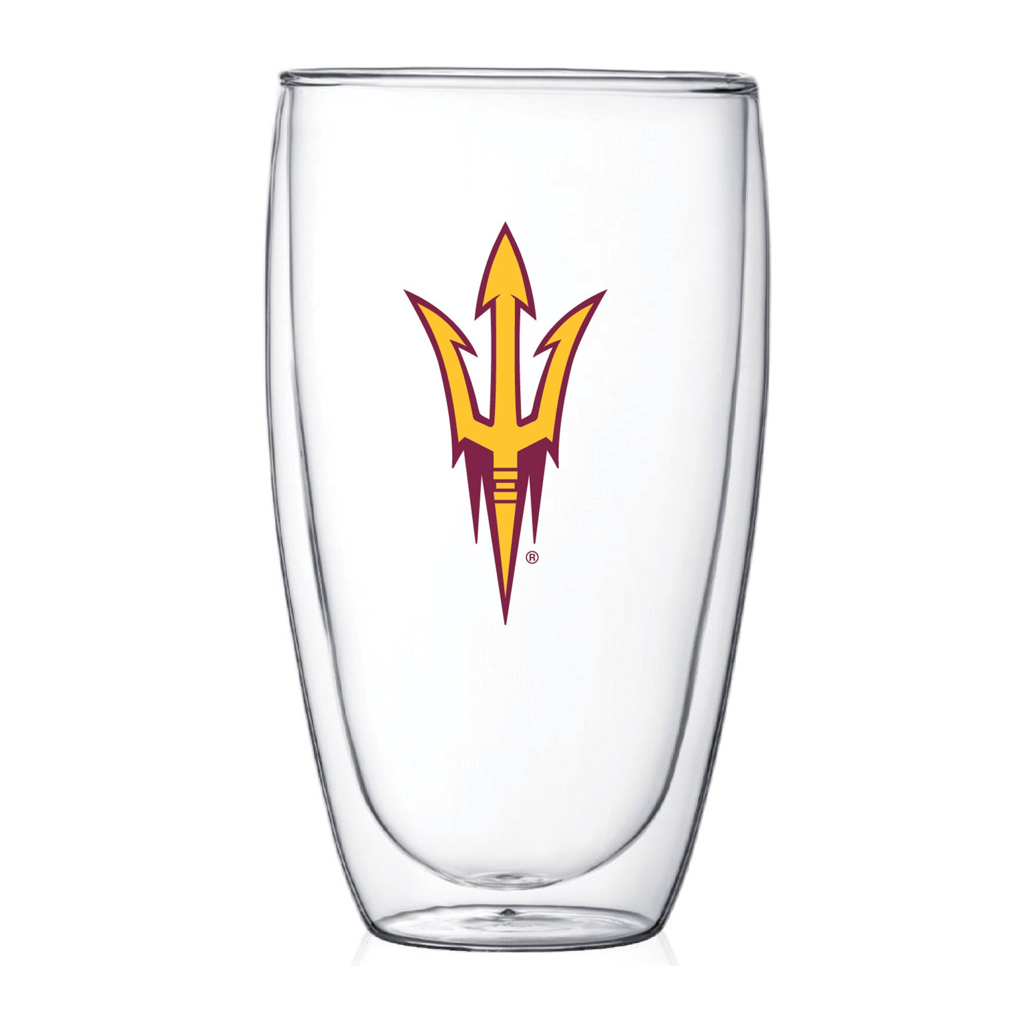 Front. Indigo Falls - Arizona State Sun Devils 15oz. Double Wall Thermo Glass - Multicolor.