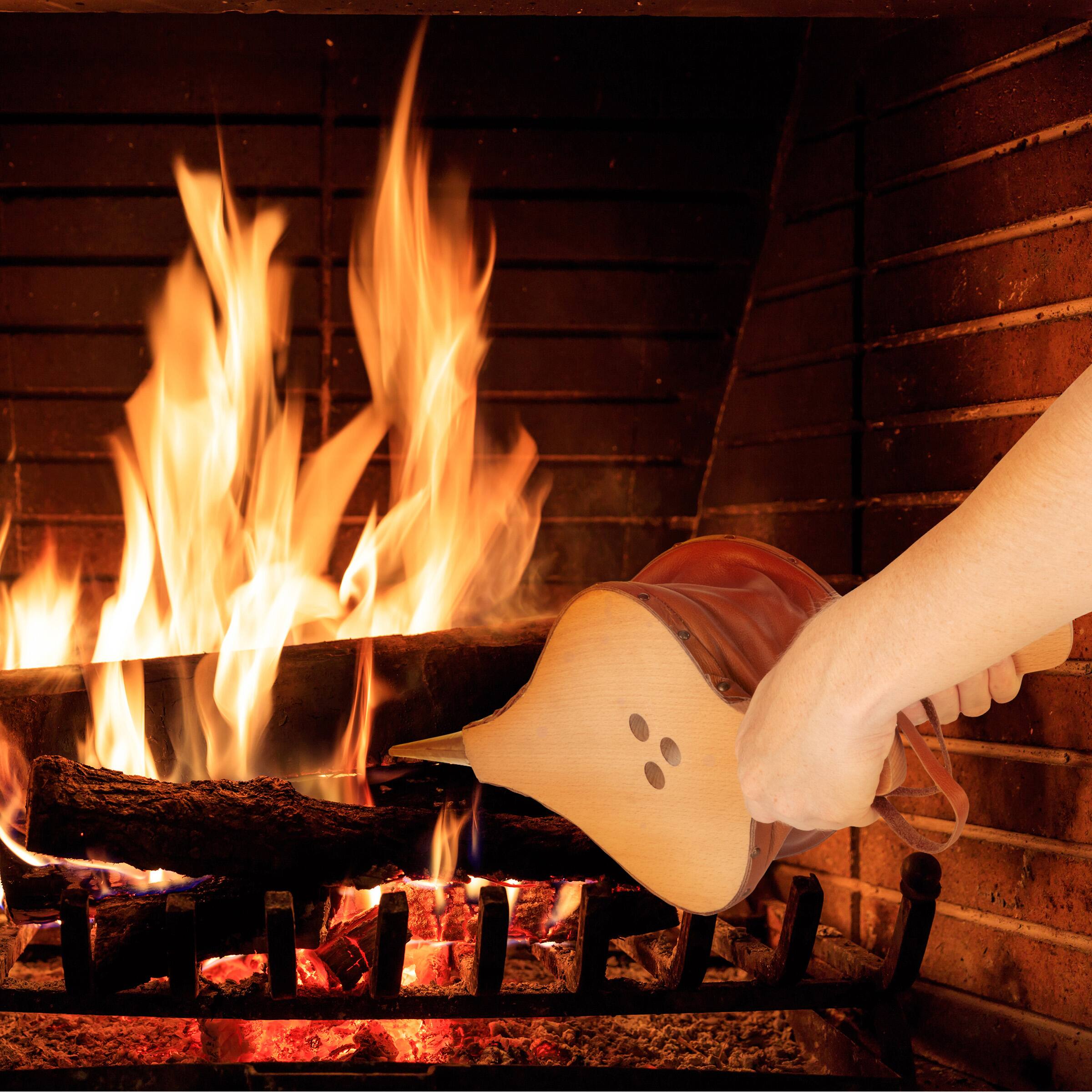 Alt View 5. Kings County Tools - Fireplace Bellows Indoor or Outdoor Fire Pit Tools 18.75” x 7.5” Large Fireplace Bellows for Fire Pit.