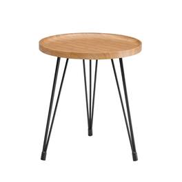 Danya B - Tadao Raised Lip Edge Side Table - Round - Bamboo - Bamboo, Black