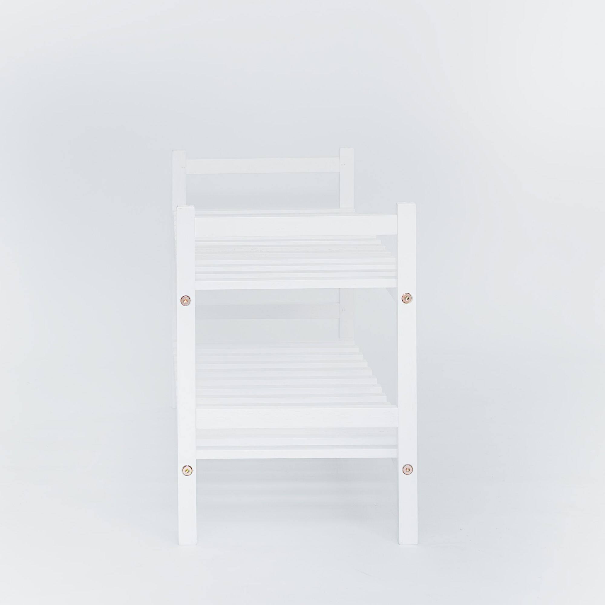 Alt View 5. PJ Wood - PJ Wood Stackable Wood Shoe Rack Organizer Shelf Closet Entryway Bedroom, White - White.
