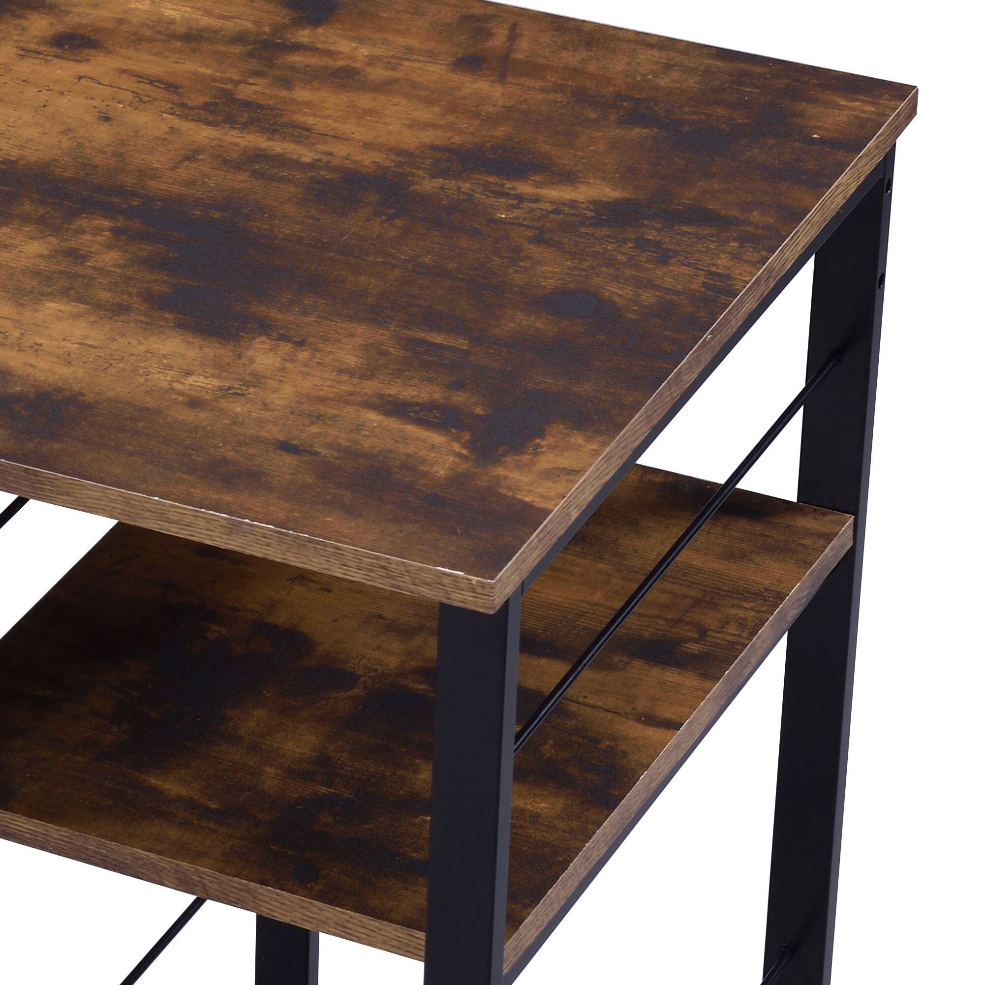 Alt View 1. TinyHomie - Vadna Weathered Oak and Black Finish Writing Desk - Black and Oak.