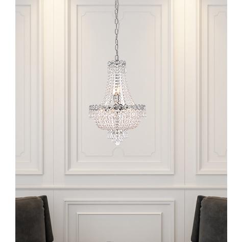 Alt View 2. Elegant Lighting - Century 8 light Chrome Pendant Clear Royal Cut Crystal - Chrome.