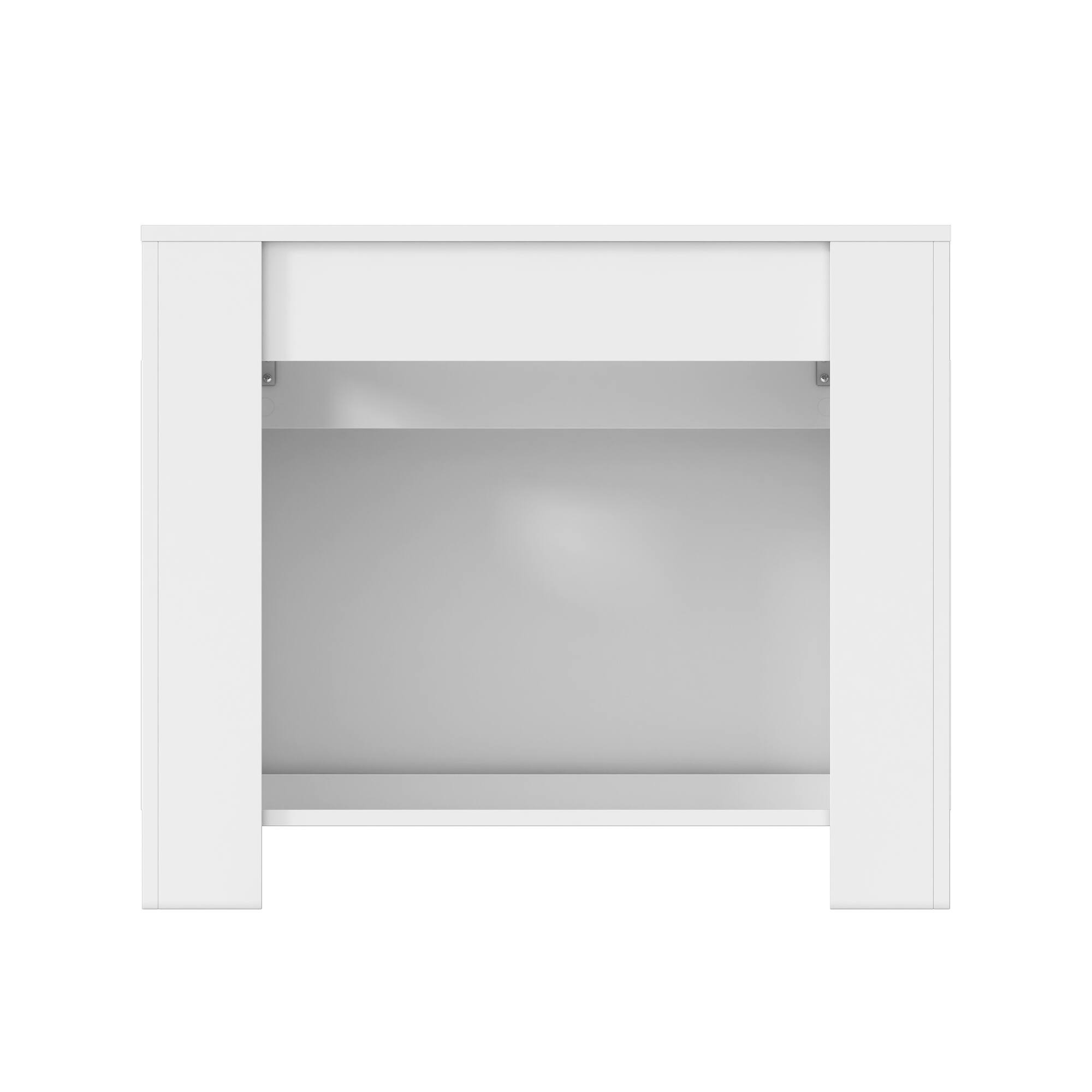 Alt View 1. Famapy - Extendable Dining Table 120" Long, White Folding Sideboard for Small Spaces, Large Expandable Desk 10-12 People - White.