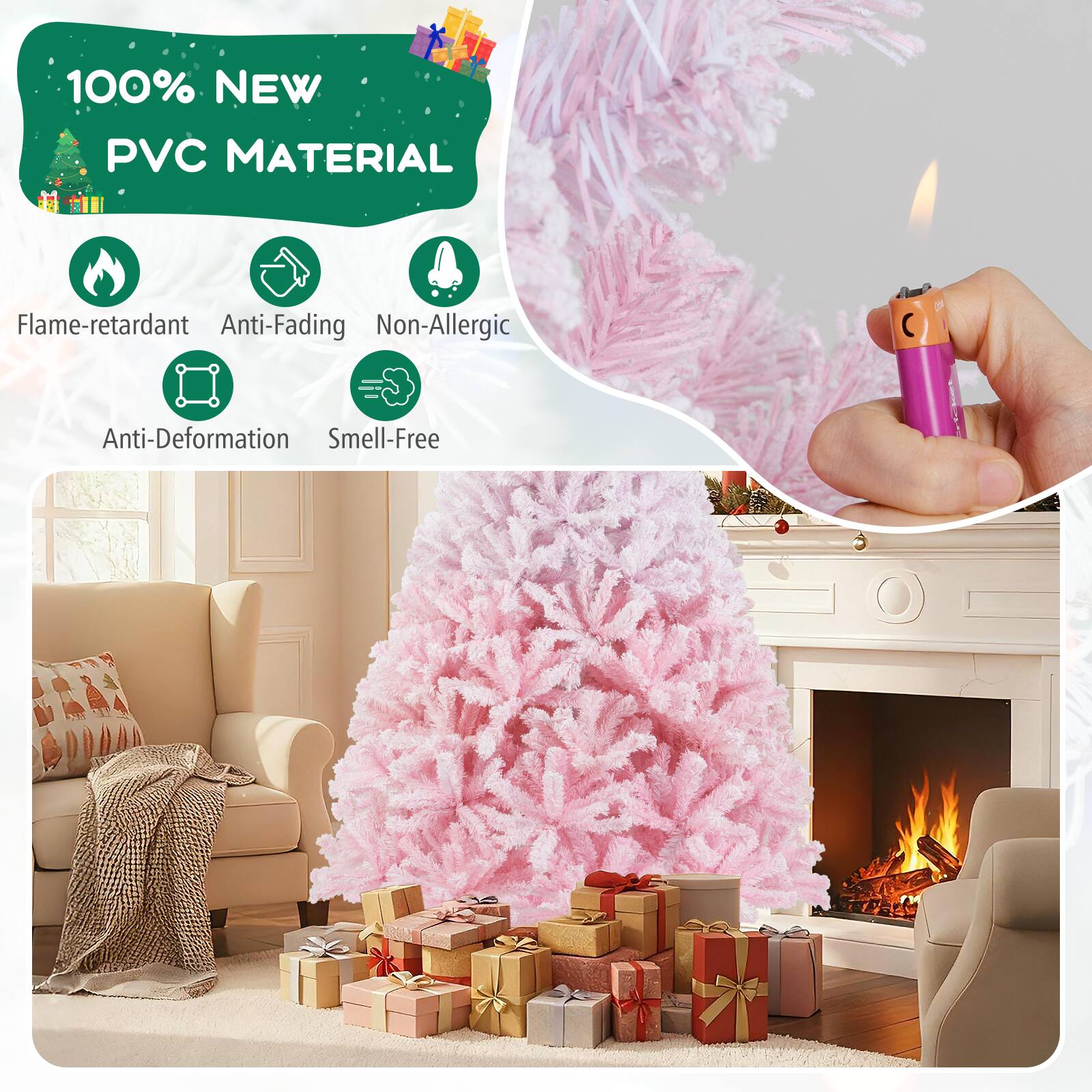 100% NEW PVC MATERIAL

- Flame-retardant
- Anti-Fading
- Non-Allergic
- Anti-Deformation
- Smell-Free
