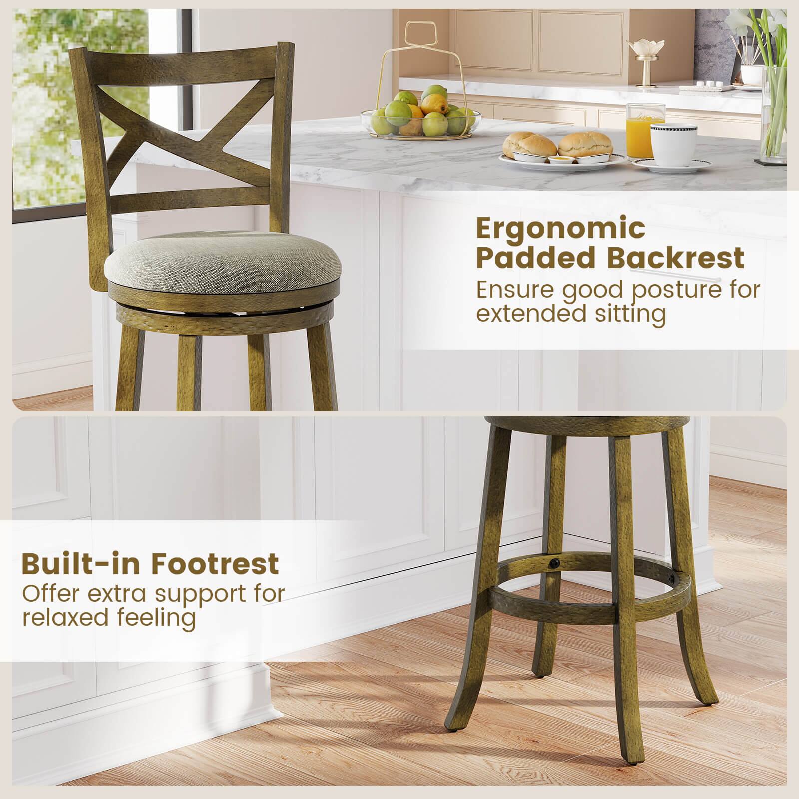 Ergonomic Padded Backrest  
Ensure good posture for extended sitting  

Built-in Footrest  
Offer extra support for relaxed feeling