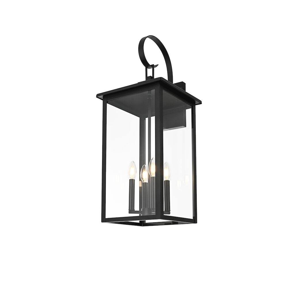 Left. Elegant Lighting - Carisle 12 Inch Outdoor Wall Sconce In Black - Black.