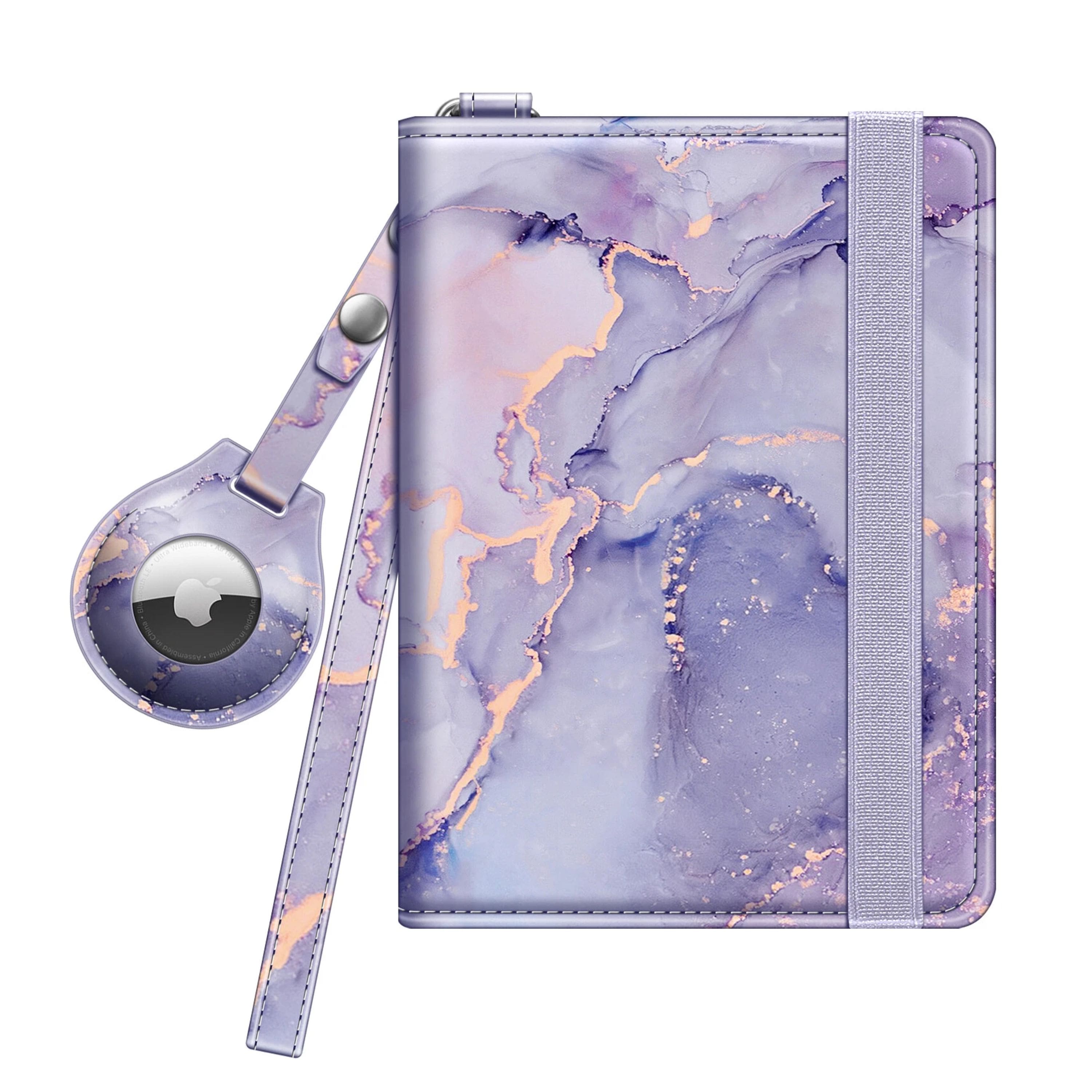 Kitcheniva - Slim RFID Blocking Card Passport Holder Travel Wallet Case With Airtag - Lilac Marble price history on PriceWatchPro