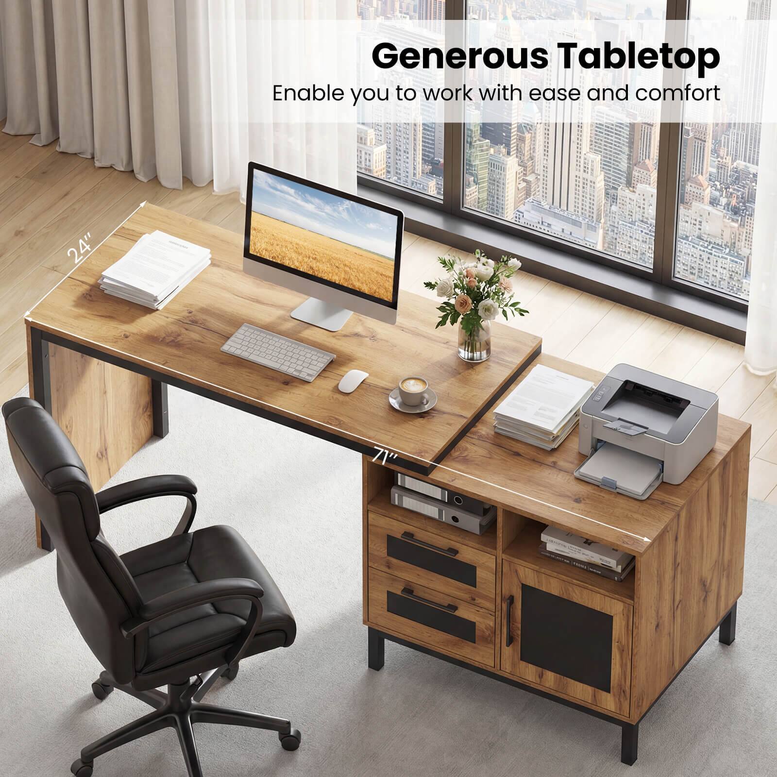 Generous Tabletop  
Enable you to work with ease and comfort  
24"