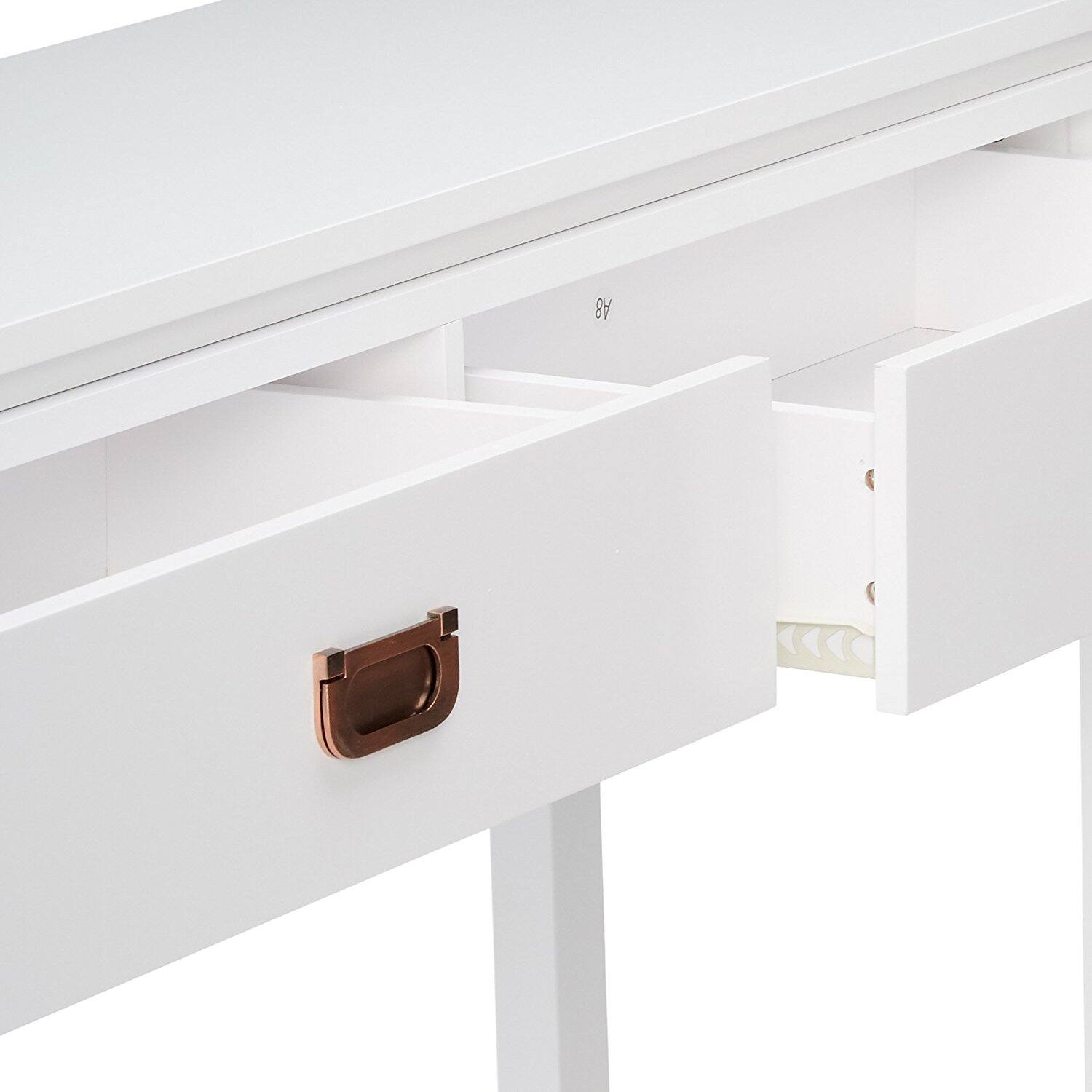 Alt View 2. Kings Brand Furniture - Kings Brand Furniture Wood Occasional Entryway Console Sofa Table With Storage Shelf / 2 Drawers - White.