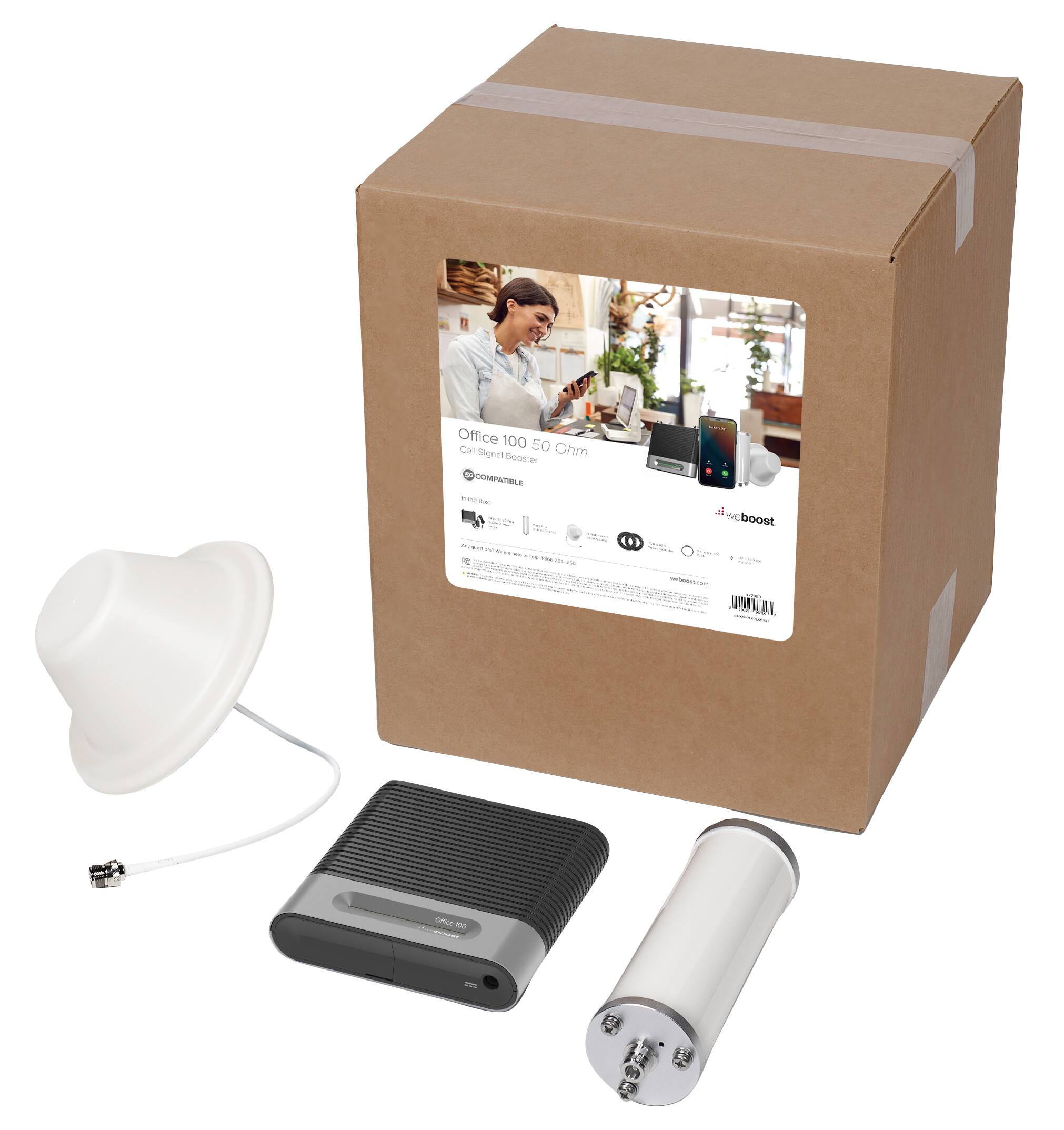 Alt View 13. weBoost - Office 100 Cellular Signal Booster Kit for Small Businesses or Warehouse Spaces between 8,000 - 25,000 sq. ft. - Black.