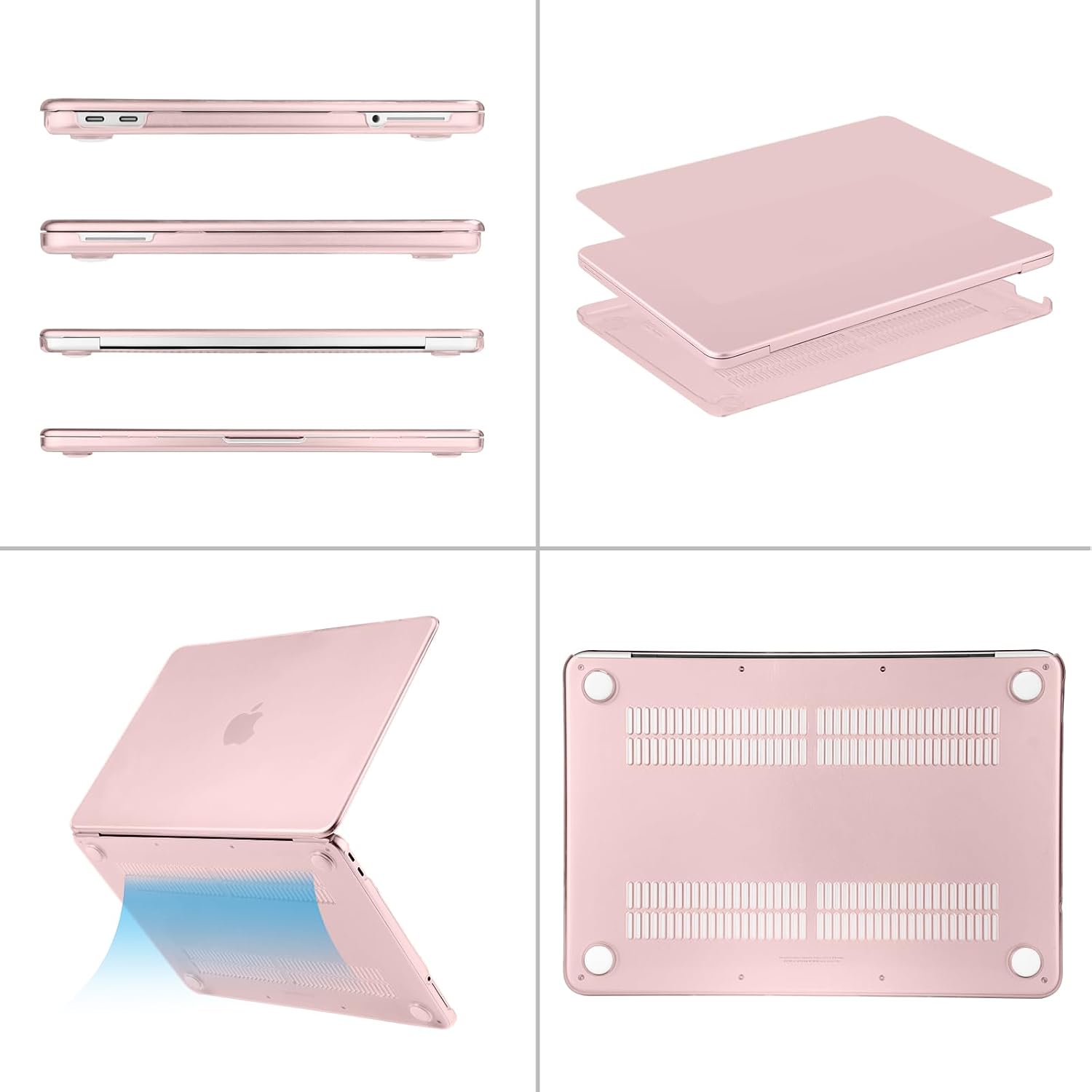 Left. mosiso - For MacBook Neo 13-Inch 2026 A3404 A18 Pro Chip, Protective Hard Shell&Puffy Sleeve Bag&Keyboard Skin&Screen Film&Type C - Baby Pink.