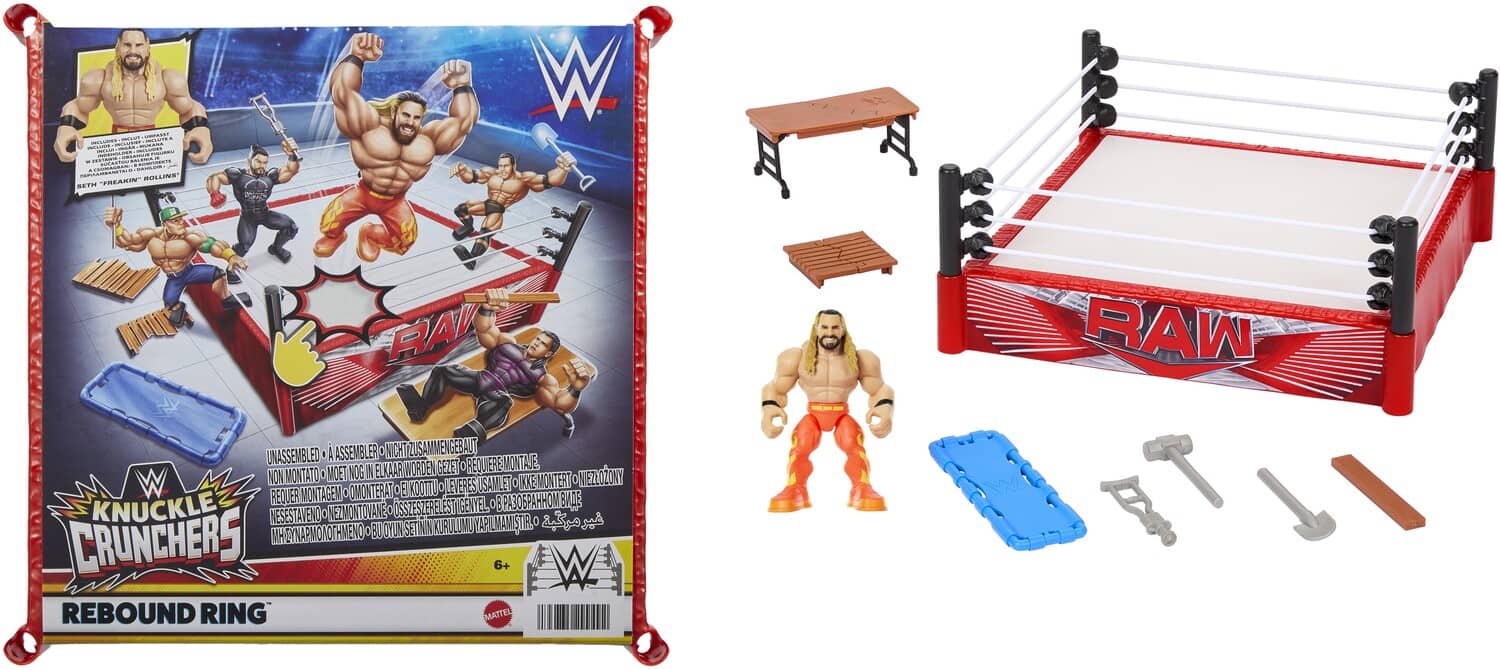 WWE Knuckle Crunchers - Rebound Ring, Set Con Action Figure Di Seth