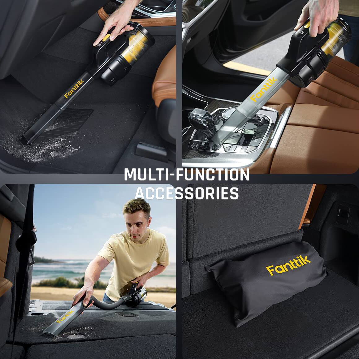 Best Buy Fanttik Cordless Car Vacuum, Handheld Vacuum with Attachments