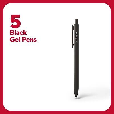 5 Black Gel Pens