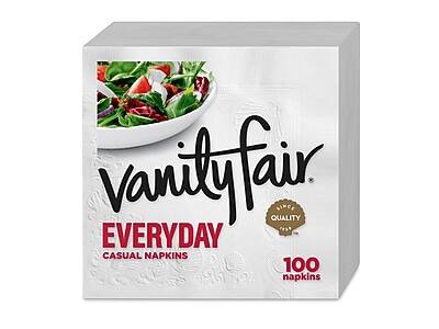 Vanity Fair - Everyday Luncheon Napkins, 2-Ply, 100/Pack (35501) - White