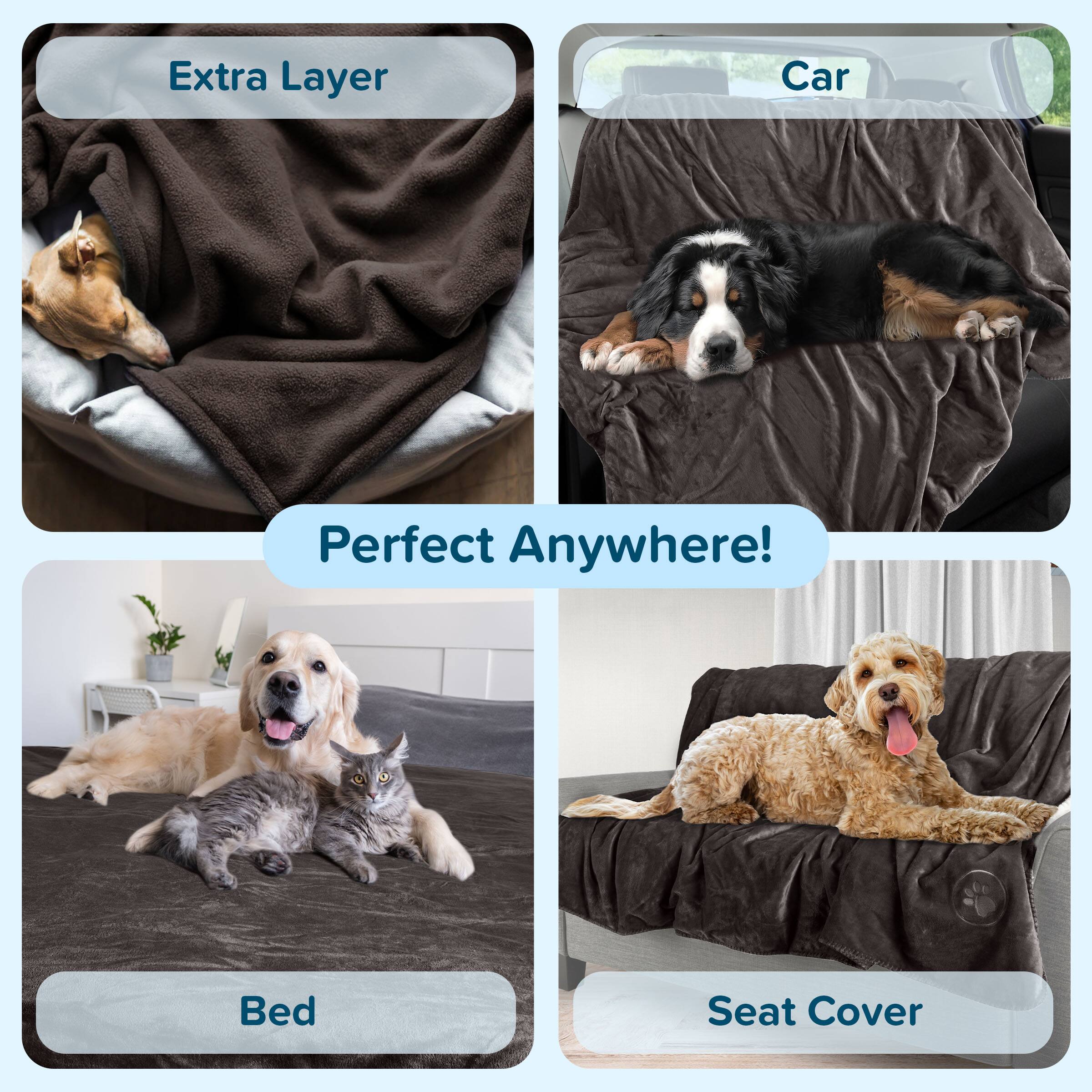 Extra Layer  
Car  
Perfect Anywhere!  
Bed  
Seat Cover
