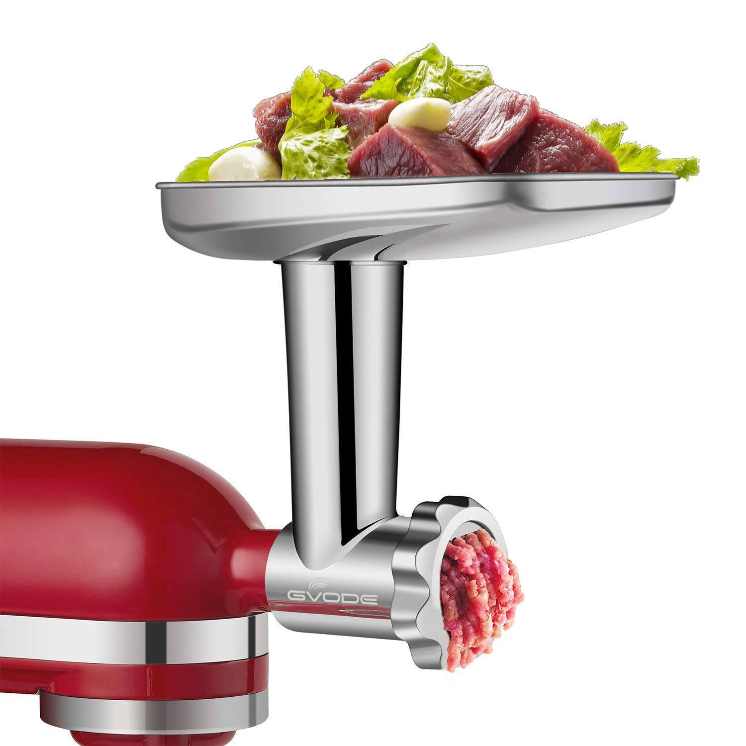 Alt View 6. Gvode - GVODE Meat Grinder Attachment, Compatible with KitchenAid® Stand Mixers, Stainless Steel - Silver.