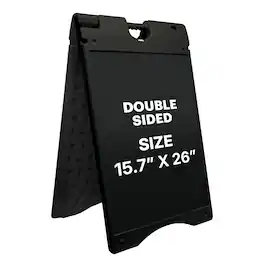 Jumbl - A Frame Sandwich Board – 15.7 x 26” Display Sidewalk Sign with PVC Sign Protector - Black