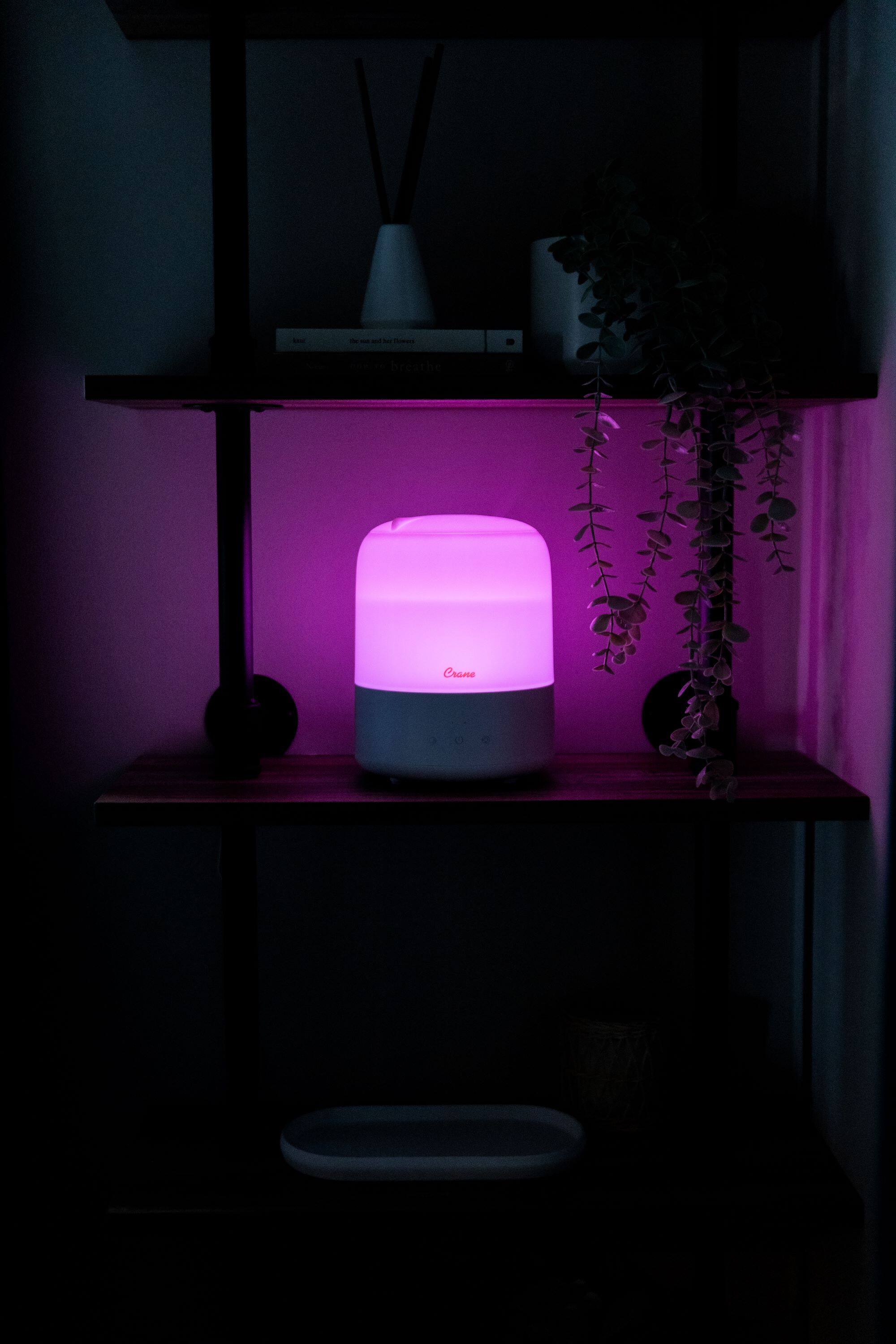 Alt View 13. CRANE - 3-in-1 Compact Humidifier - 0.5 Gallon with Sleep Support Light & Aroma Diffuser - White.