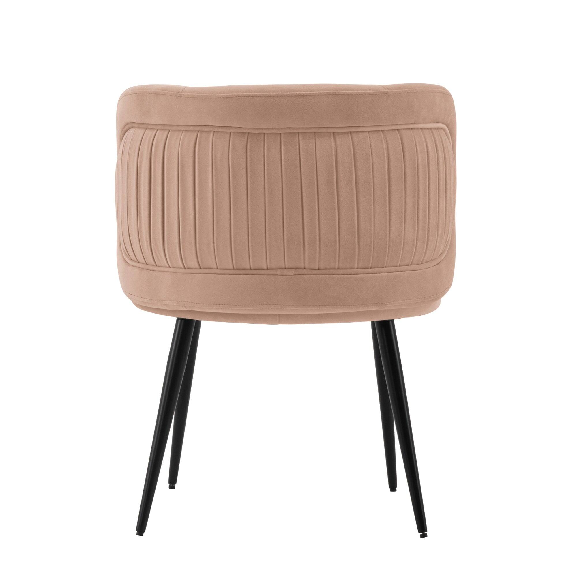 Alt View 3. Manhattan Comfort - Kaya Modern Wood Velvet Dining Chair - Set of 2 - Nude.