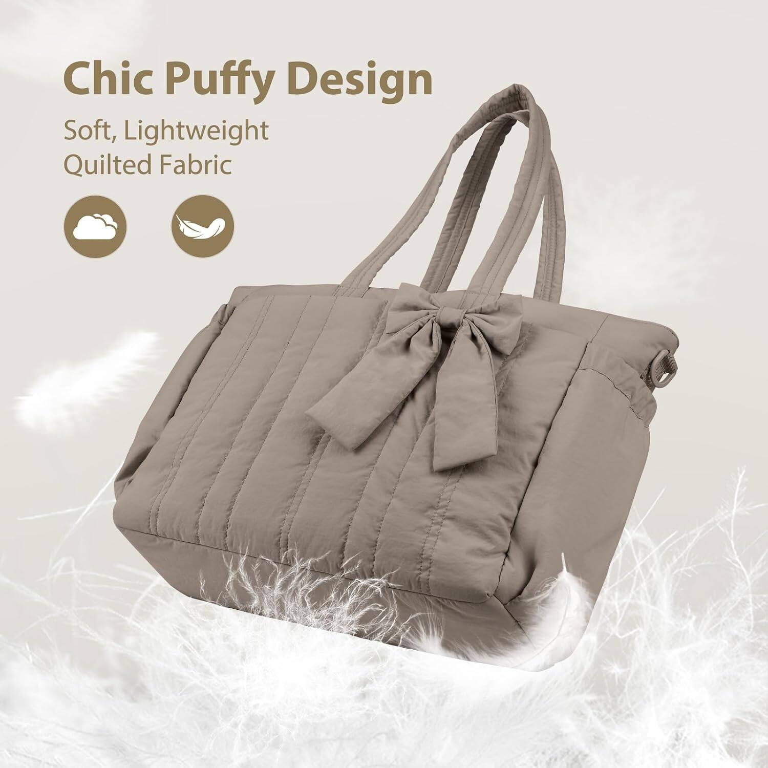 Chic Puffy Design  
Soft, Lightweight Quilted Fabric