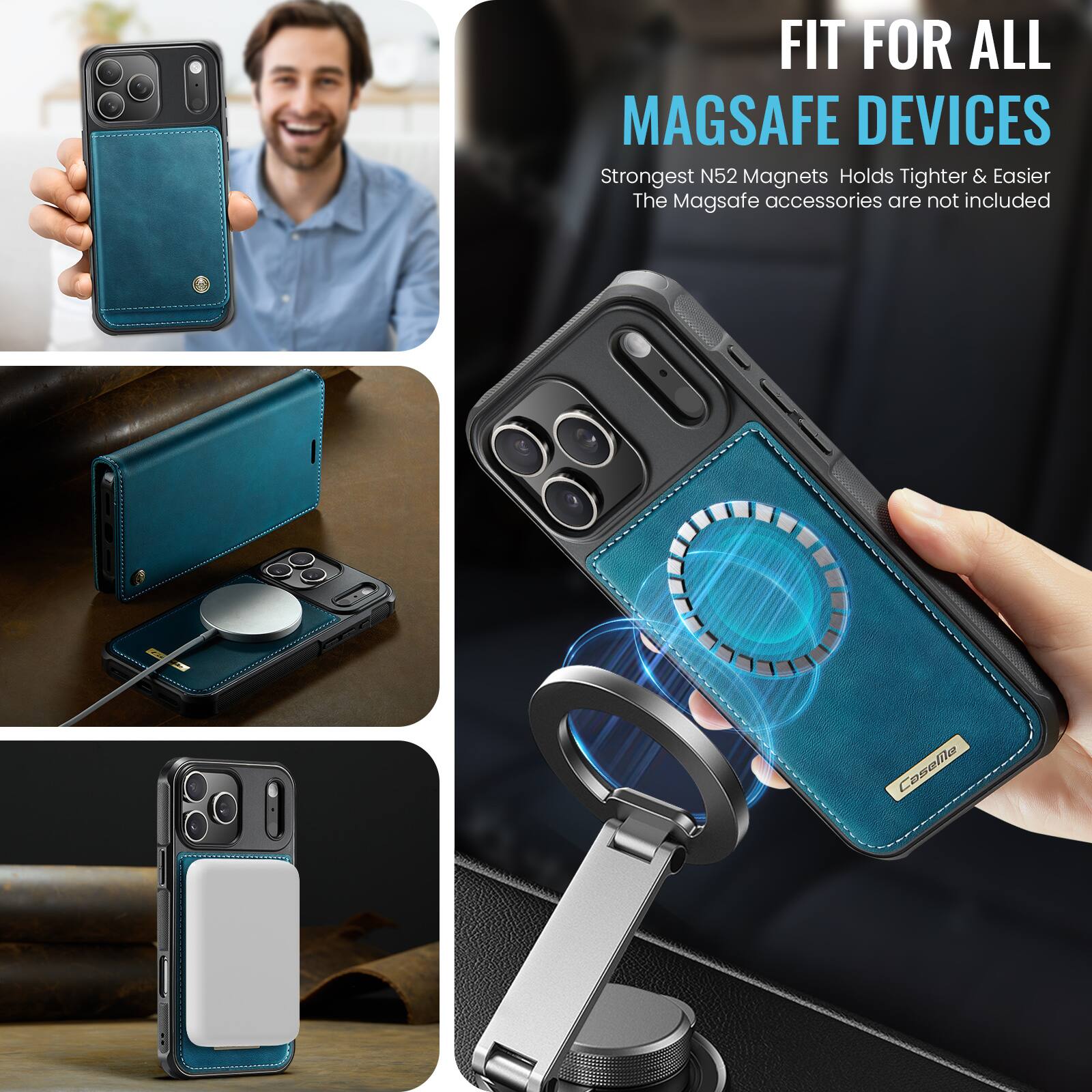 FIT FOR ALL MAGSAFE DEVICES

Strongest N52 Magnets Holds Tighter & Easier

The Magsafe accessories are not included

Cosalila