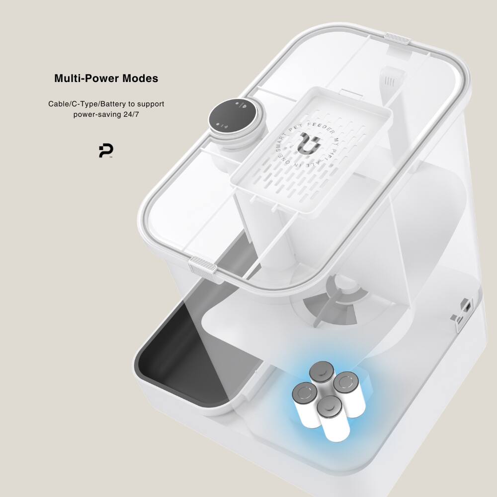 Multi-Power Modes Cable/C-Type/Battery to support power-saving 24/7 P PET FEEDER MY DNGSHARY ONE NX  NYPIPI