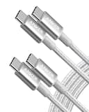 Anker - USB C to USB C Cable, 2-Pack 6 FT (1.8 m) Type C 100W Charger Cord - Silver