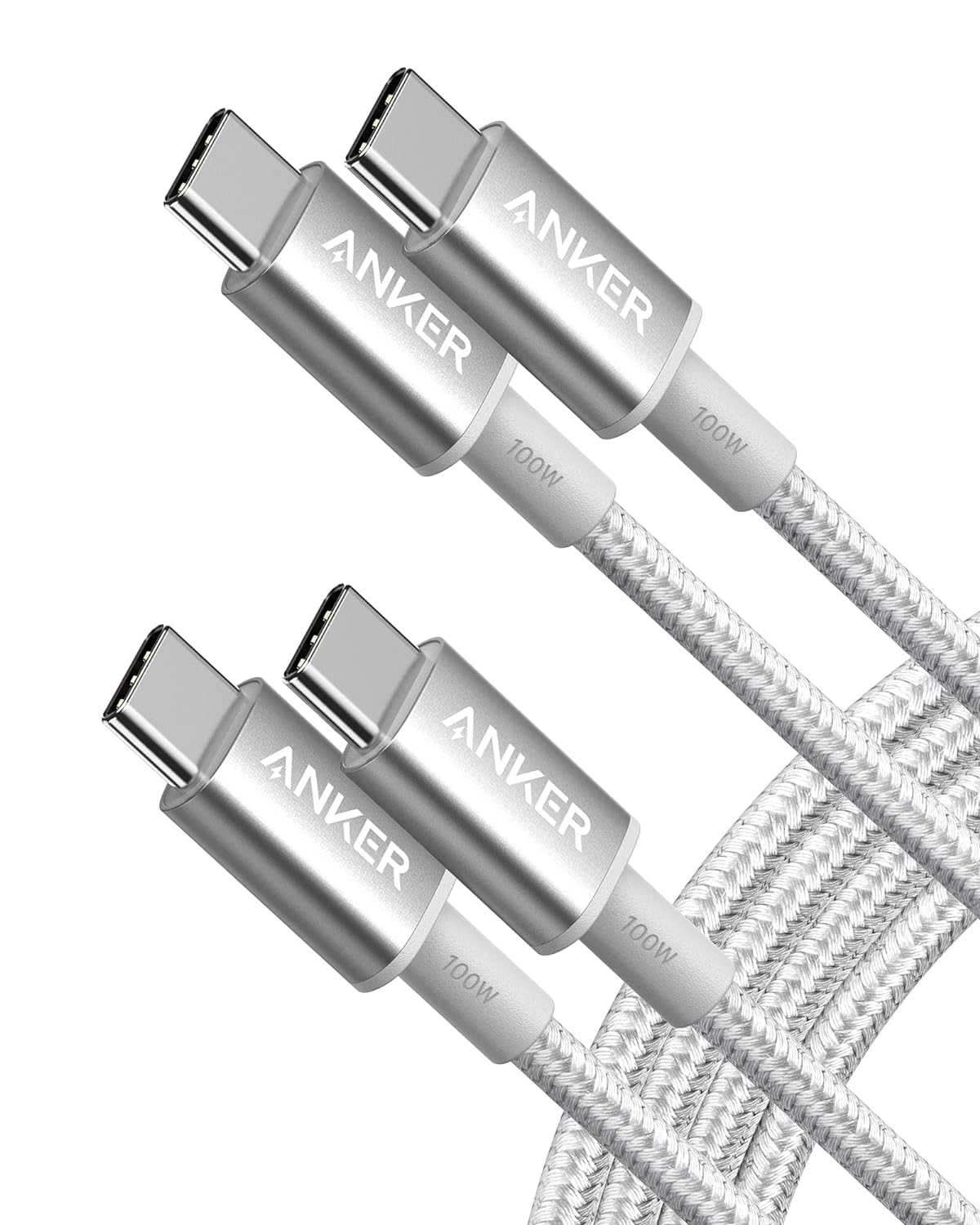 Anker - USB C to USB C Cable (6FT, 2Pack) - Silver