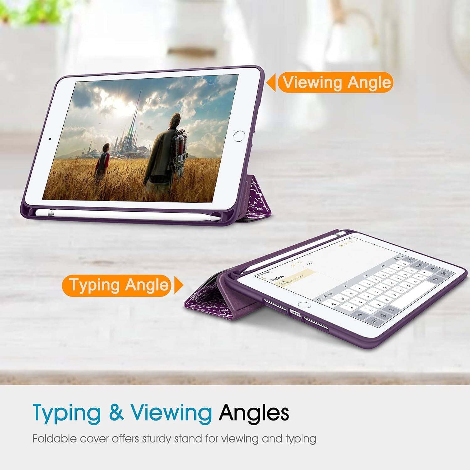 Viewing Angle  
Typing Angle  
Filk Notes 16 IT! it G  Q  
- 8  
AND 1 9  - - inc acc 5 or - - get - us, it will all - my -  to - C its x 2 180g @  
--  
Typing & Viewing Angles  
Foldable cover offers sturdy stand for viewing and typing