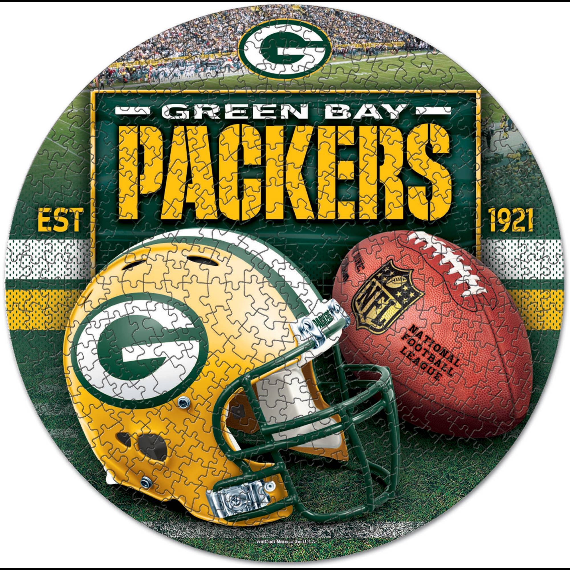 WinCraft - Green Bay Packers Round 500-Piece Puzzle - Multicolor