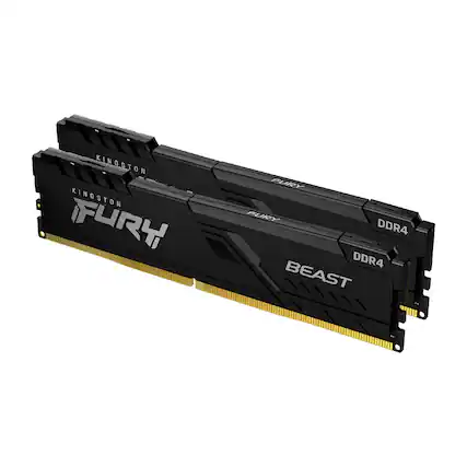 Front. Kingston - 64GB 3600MHz DDR4 CL18 DIMM (Kit of 2) FURY Beast Desktop Memory.