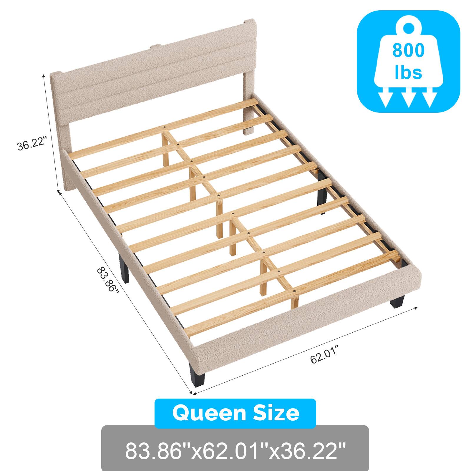 800 lbs  
36.22"  
83.86"  
62.01"  
Queen Size  
83.86"x62.01"x36.22"
