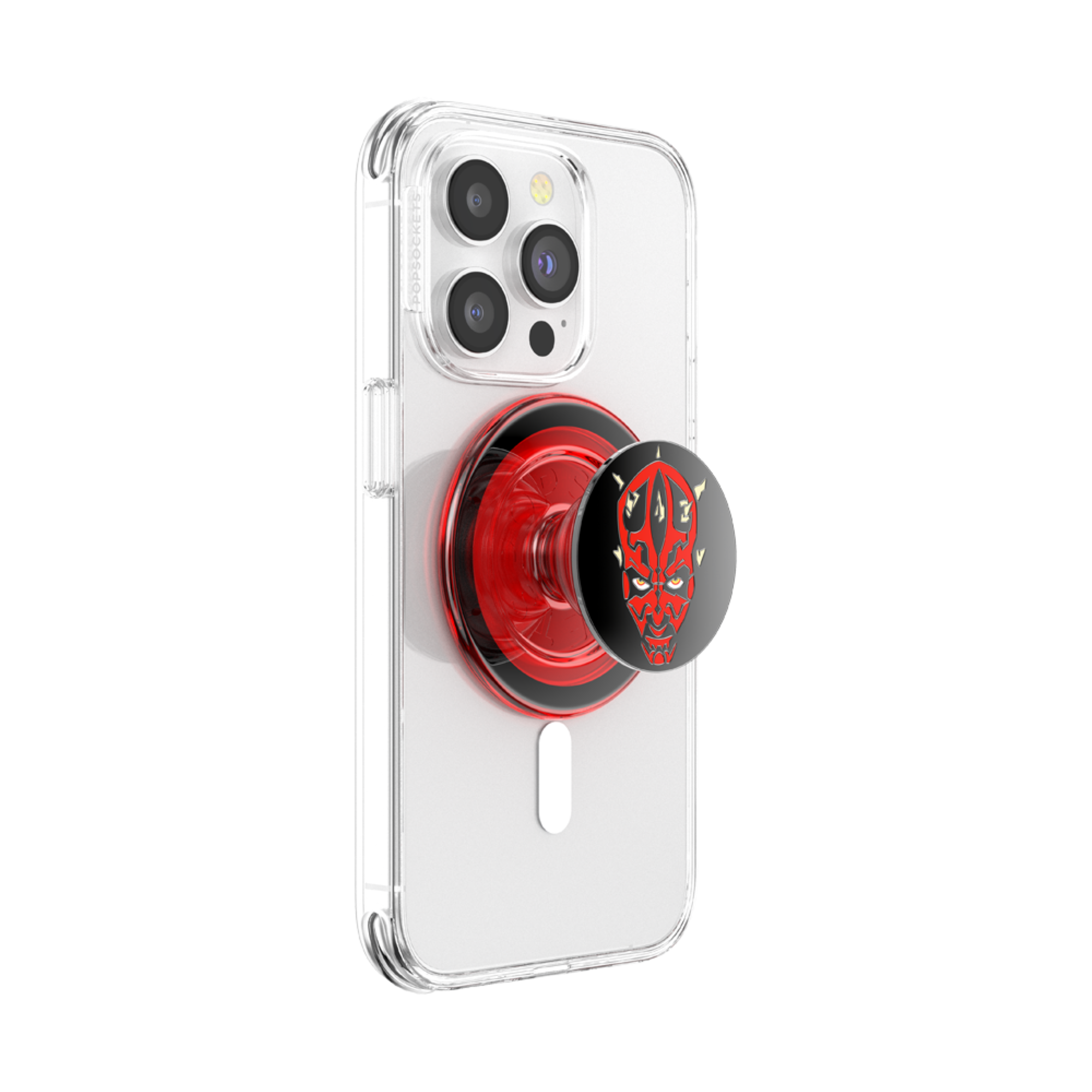 Alt View 2. PopSockets - MagSafe PopGrip Universal Magnetic Grip & Stand with Adapter Ring for Cell Phones - Star Wars -Darth Maul Enamel.
