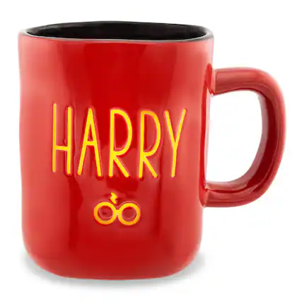 Front. Silver Buffalo - Harry Potter Wax Resist Ceramic Pottery Mug | Holds 25 Ounces - Red.