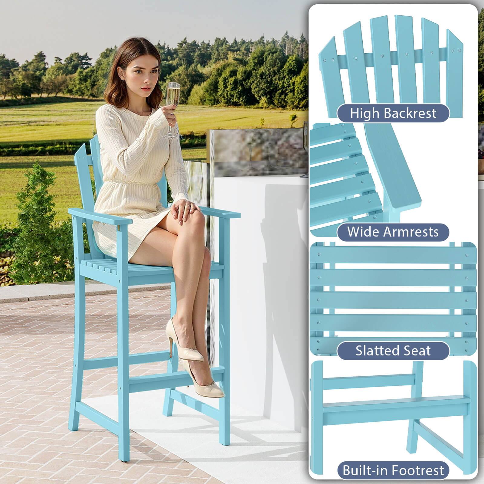 High Backrest  
Wide Armrests  
Slatted Seat  
Built-in Footrest